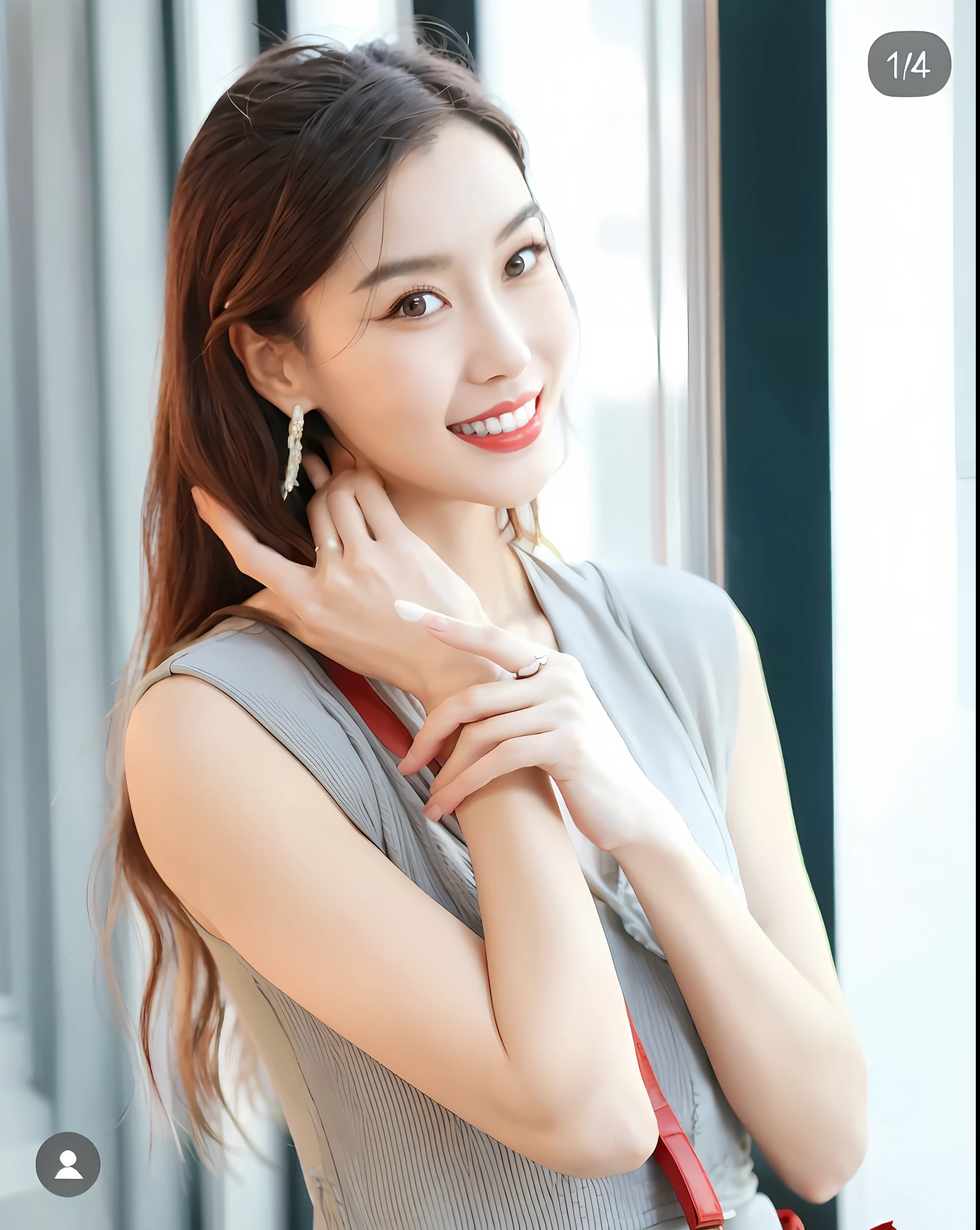 Close-up of a woman holding a red purse and a red purse, Beautiful young Korean woman, Gorgeous young Korean woman, beautiful Korean women, Chinese woman, Chinese girl, A young Asian woman, ruan jia beautiful!, gorgeous chinese models, Beautiful young Asian woman, beautiful and smiling, elegant smiling pose, Young Asian woman, Beautiful asian woman, An Asian woman