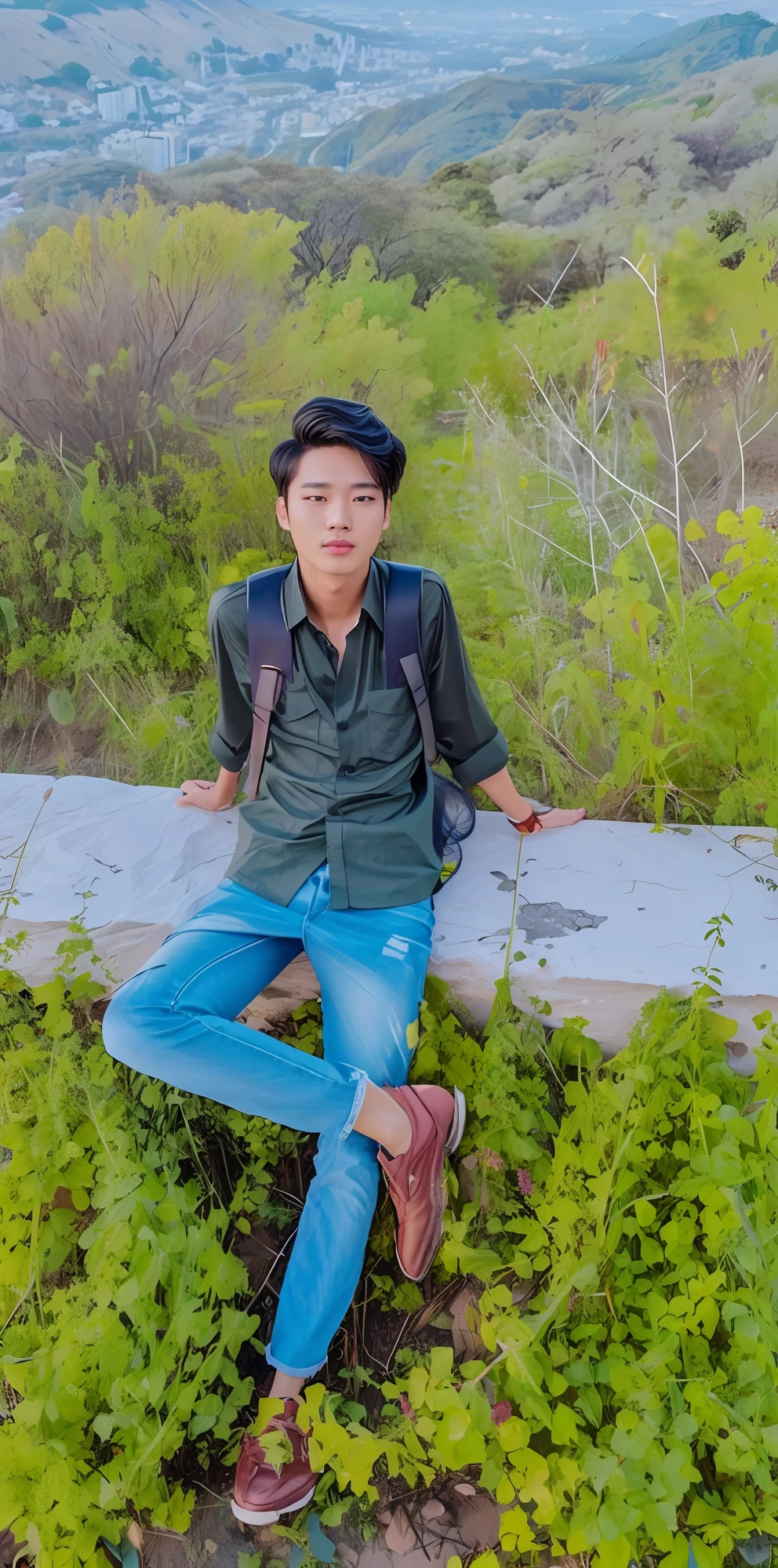 Ace, 4k, High Resolution, Masterpiece, Best Quality, Head: 1.3, (Korean K-pop Idol), Delicate Skin, Sharp Focus, (Cinema Lighting), Clavicle, Morning, Soft Light, Dynamic Angle, [:(detailed face:1.2):0.2], armpit wrinkles, thighs, white thong, slim, mid-chest, cleavage, full body, white miniskirt, no panties, sheer skirt, super thin skirt