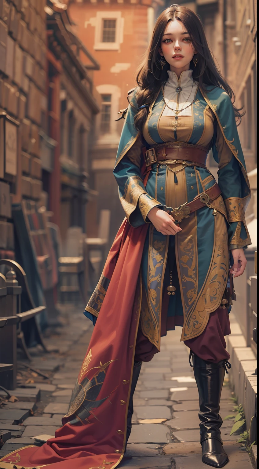 Beautiful woman in insanely intricate Medieval monk Outfit