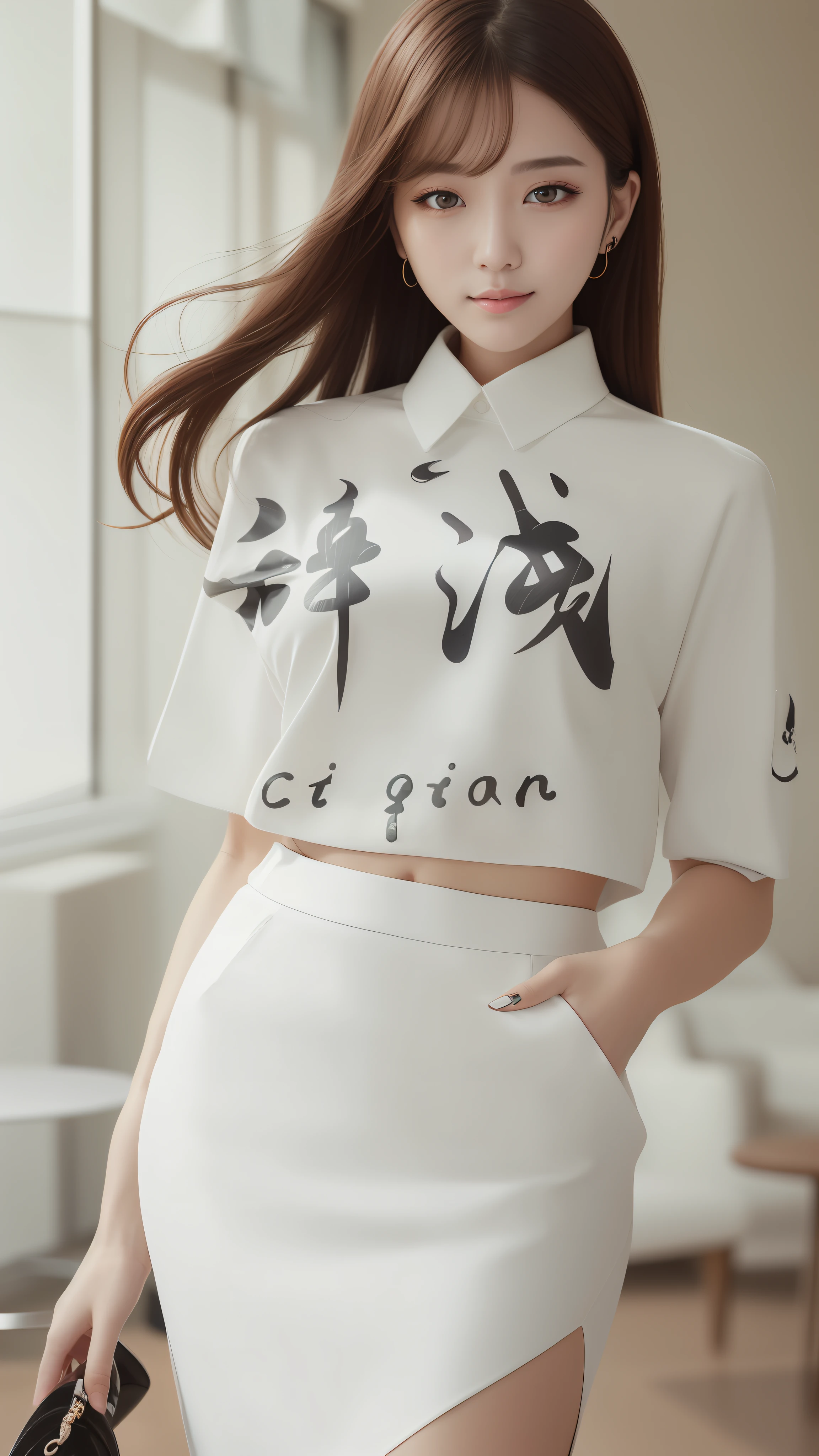 1girll,超高分辨率,(best qualtiy,tmasterpiece:1.2),ultra - detailed,(Real Human,fashion photography portrait,photore,full bodyesbian,dynamicposes),(Happy face:1.3,Enchanted smile),looking at viewert,long whitr hair,(flightattendantuniform),aerodrome,lounge room,
Korean face,long whitr hair,18yr old,详细的脸,(realisticlying,Photorealsitic:1.3),little breast,8K,beauitful face,kpop,Oval shaped face,Light makeup,A well-known Korean brand,Big brands,