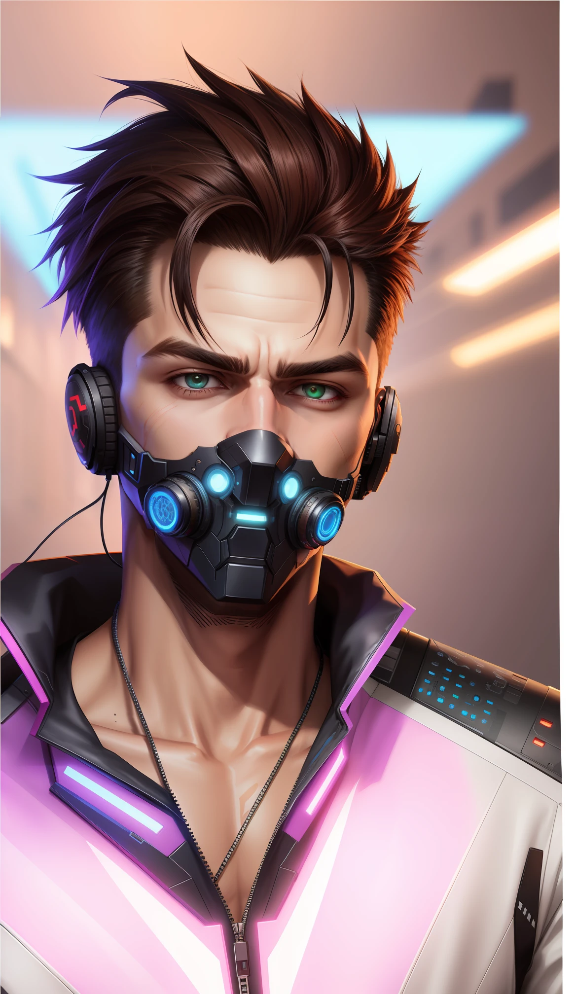 Change background cyberpunk handsome boy.8k ultra graphics and realistic face