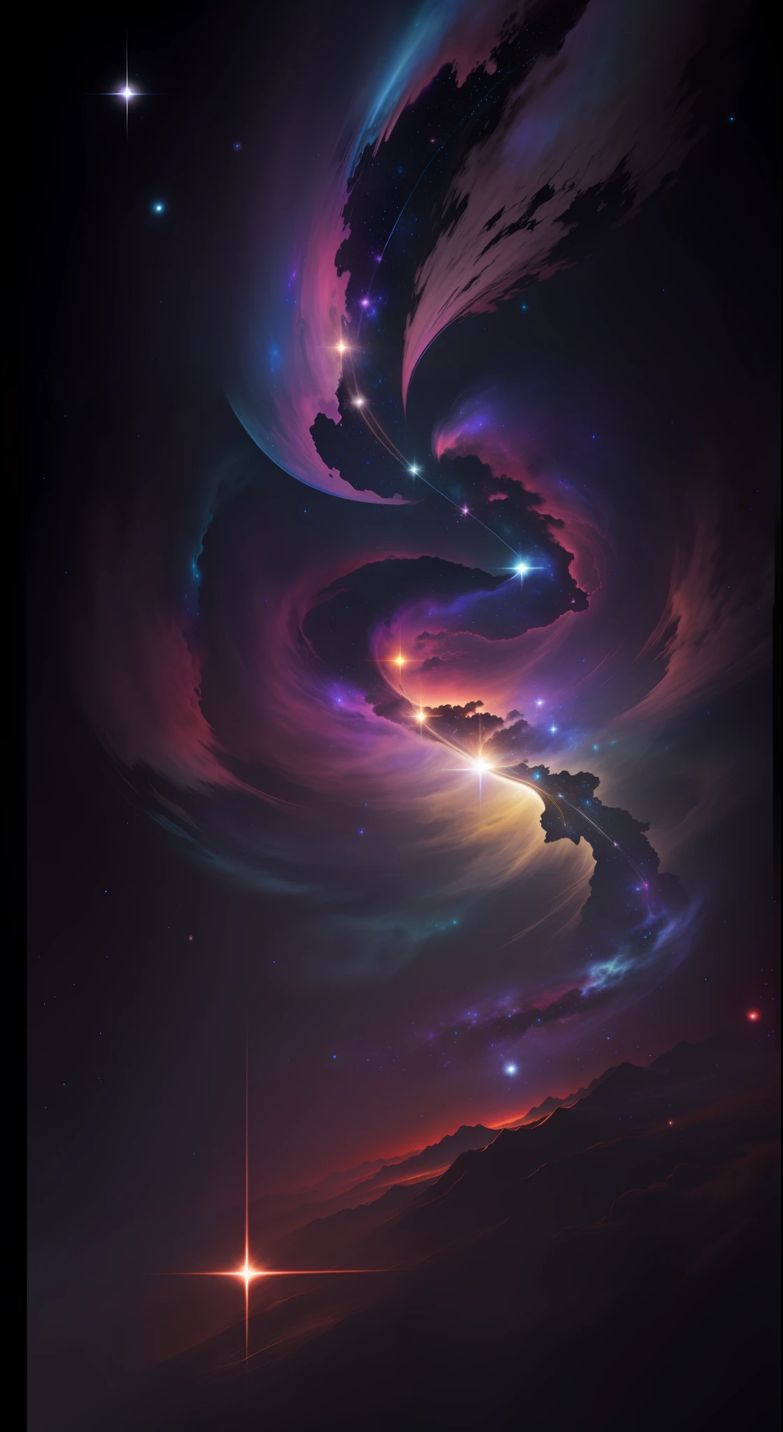 Galaxy,colorfu,space,high quality,high resolution,dark night