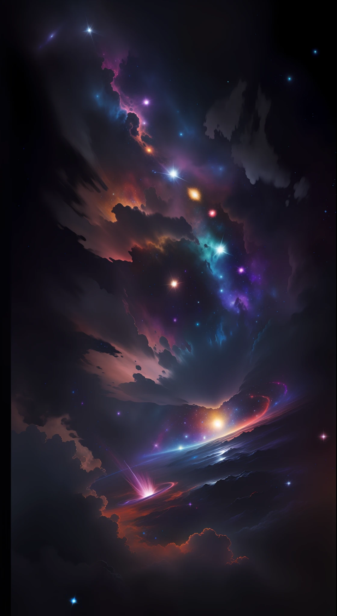 Galaxy,colorfu,space,high quality,high resolution,dark night