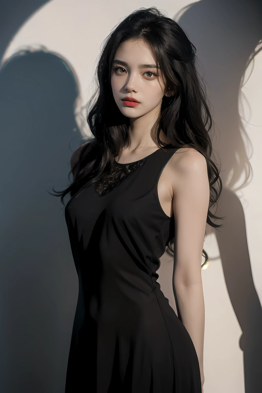beauitful face，Redlip，tall nose bridge