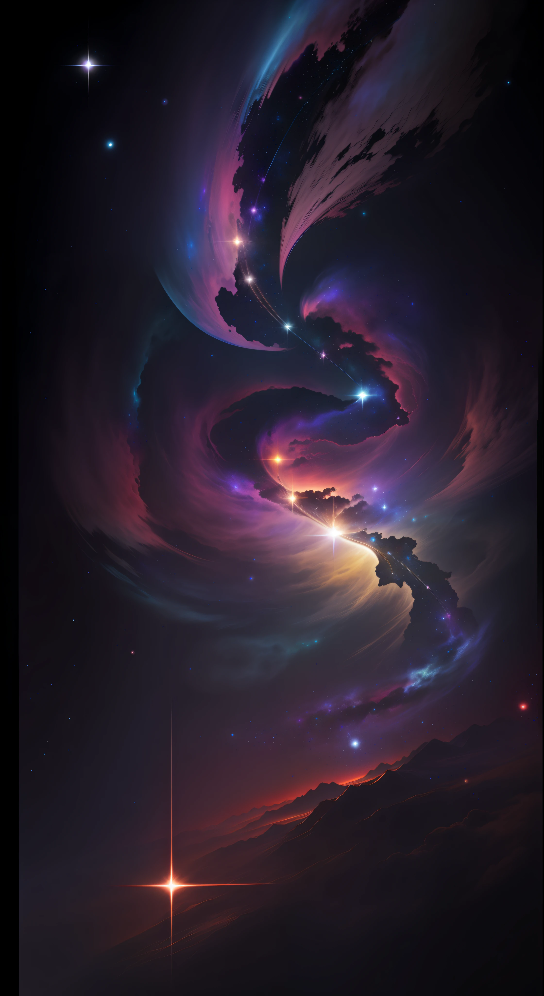 Galaxy,colorfu,space,high quality,high resolution,dark night