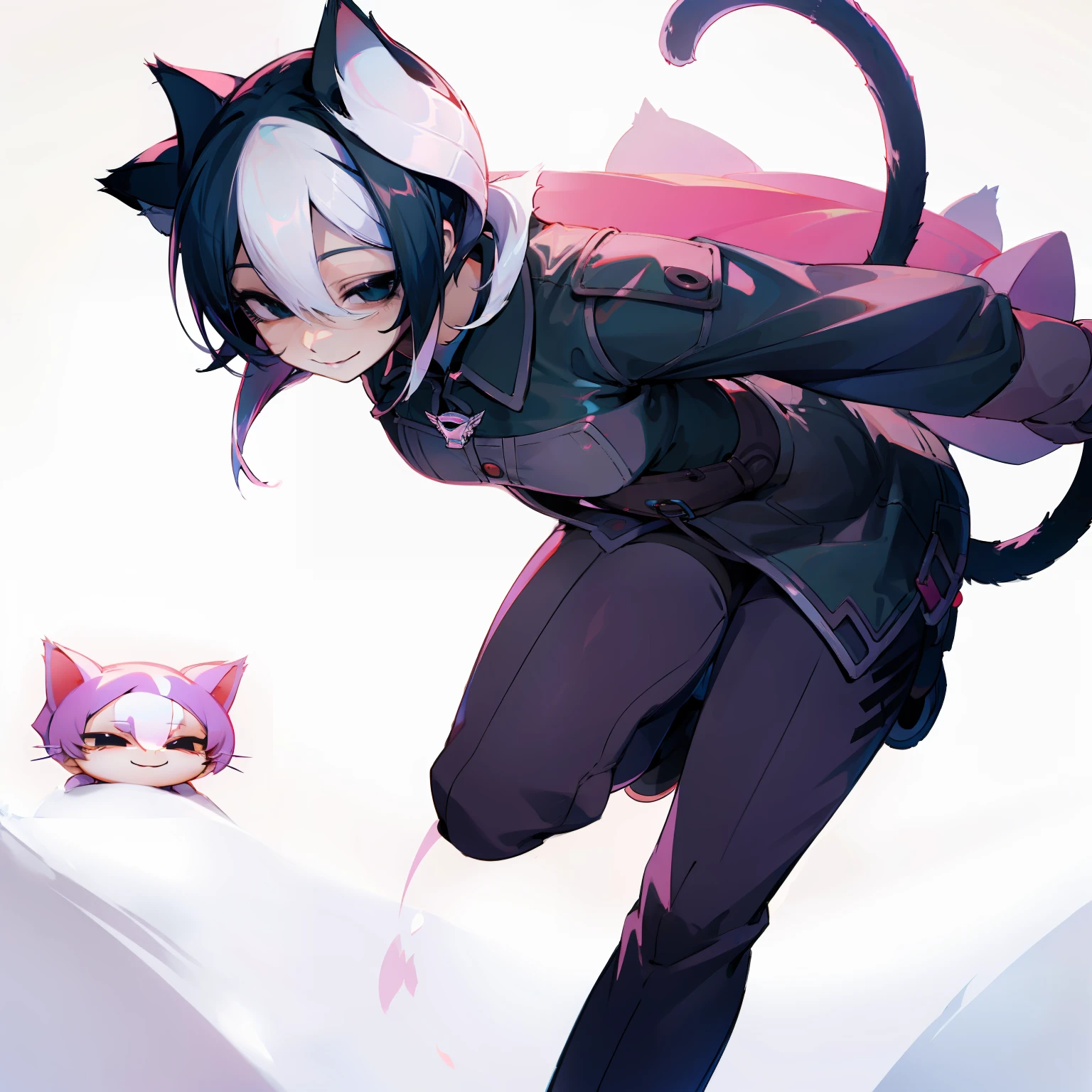 Cat ears, Cat tail, smile