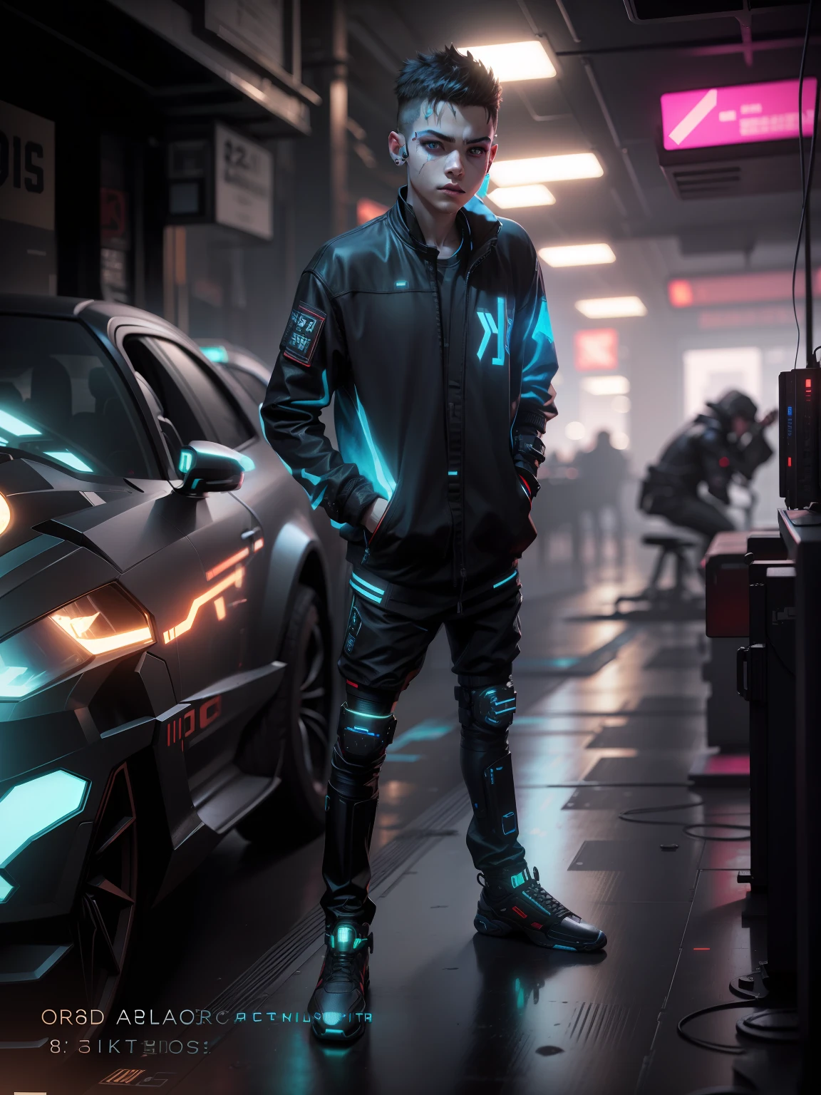 Change this background cyberpunk, realistic face,8k, ultra graphics, a boy