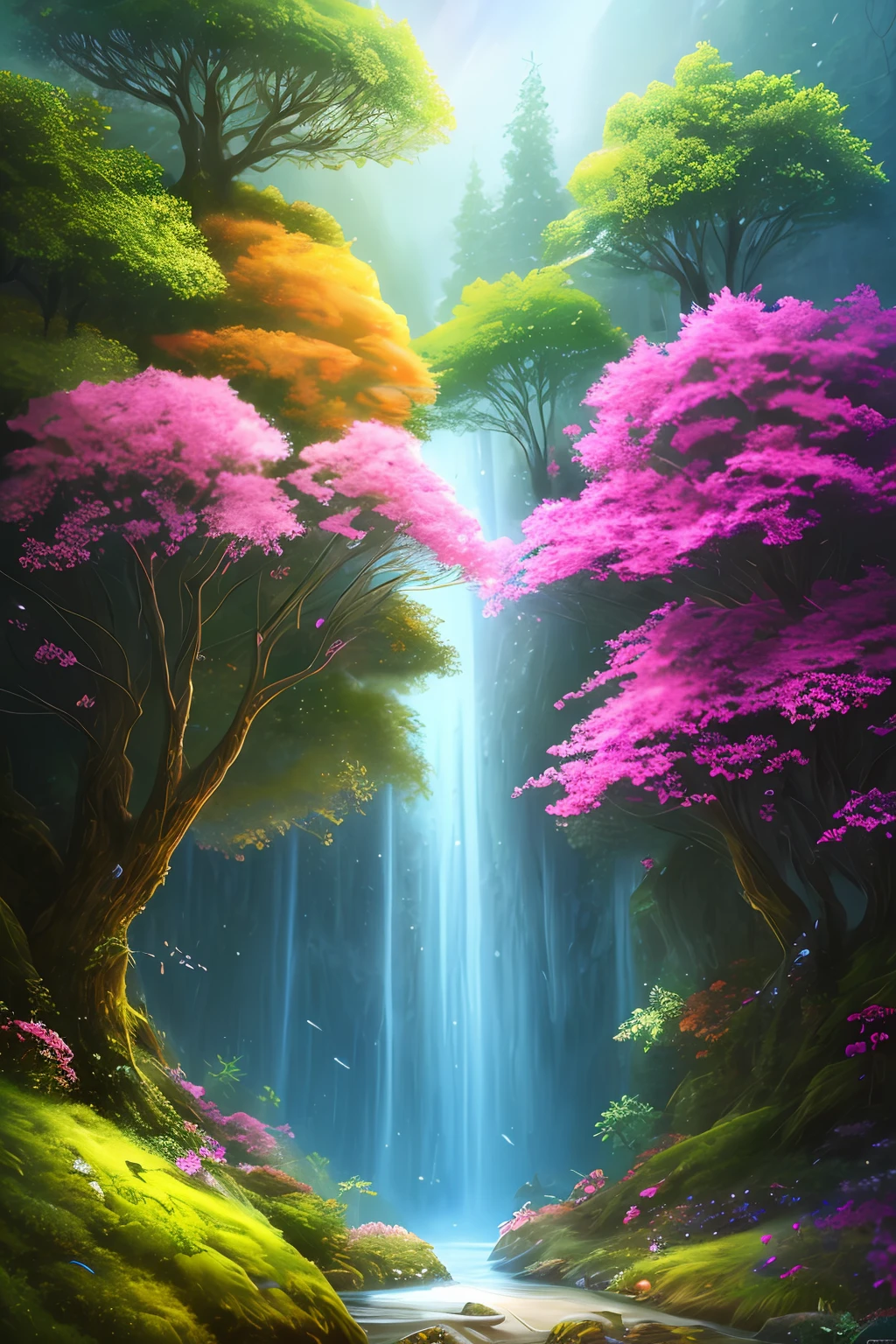 masterpiece, best quality, high quality,extremely detailed CG unity 8k wallpaper, An enchanting and dreamy scene of a fantasy forest, with towering trees, glowing mushrooms, and hidden fairy glens, creating a sense of mystique and enchantment, artstation, digital illustration, intricate, trending, pastel colors, oil paiting, award winning photography, Bokeh, Depth of Field, HDR, bloom, Chromatic Aberration ,Photorealistic,extremely detailed, trending on artstation, trending on CGsociety, Intricate, High Detail, dramatic, art by midjourney