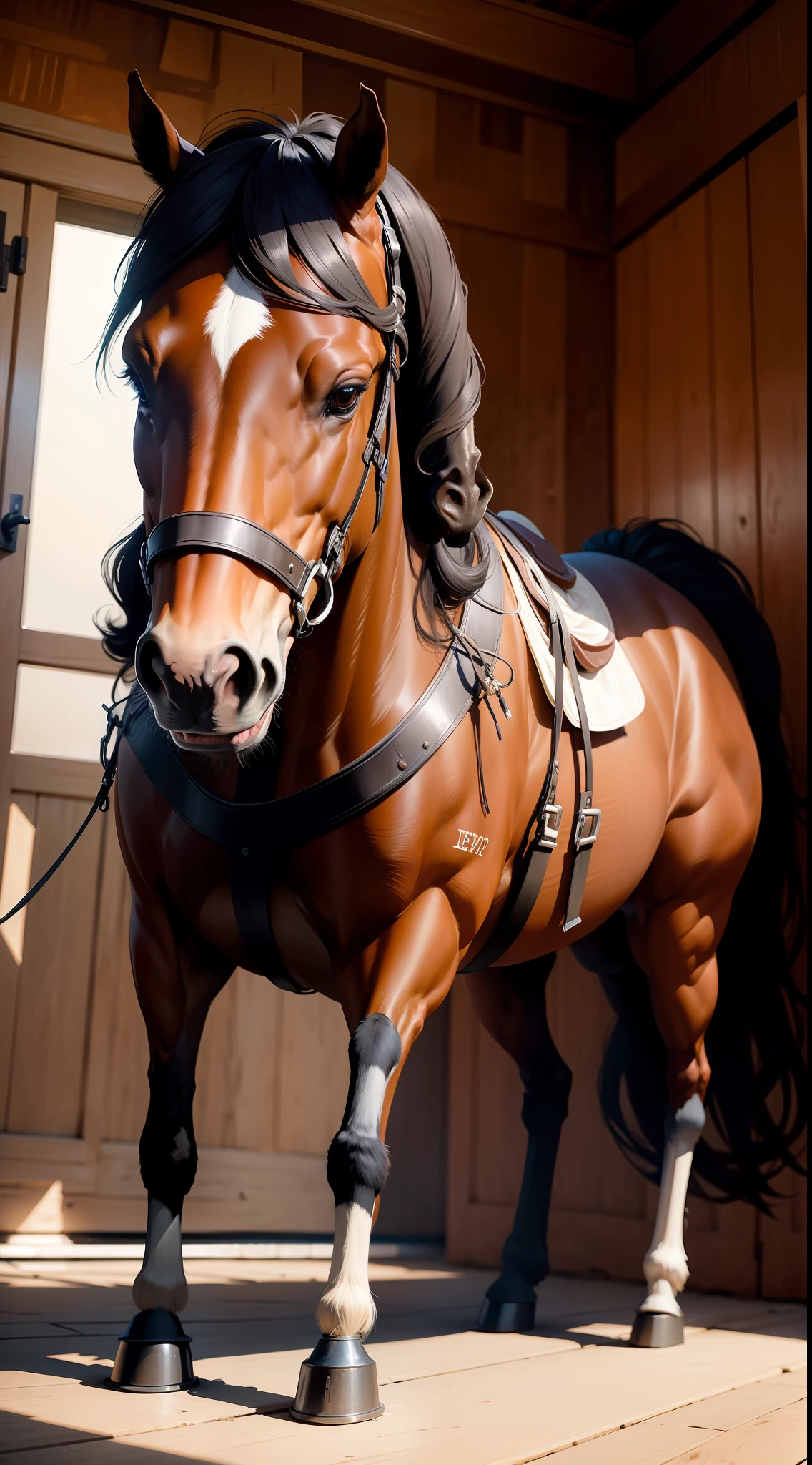 Horse  inserted into the beauty