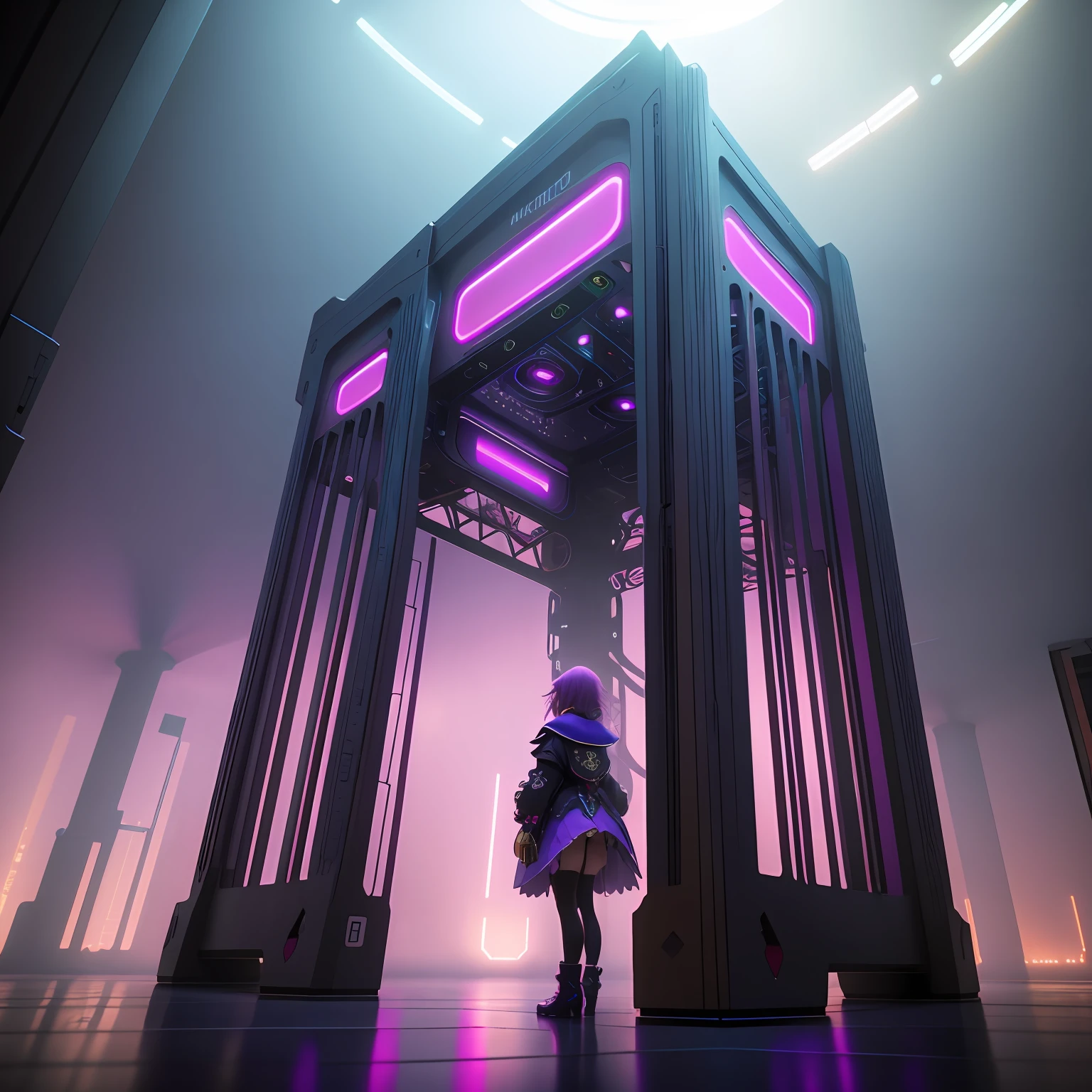 Fog Pink and purple are often associated with extravagance, ambiguity, innocence, romance, and overall…harmlessness. Concept art, Renaissance, Cyber punk style, Monet, Photorealistic, Ultra photoreal, Ultra detailed, Atmospheric, Hyperrealistic, Ambient occlusion, Realistic CGI, Intricate details, Unreal engine, Top light, Volumetric, Cinematic, Rim lighting, Wide-Angle Shot, Nikon, Symmetrical, ISO200, 8k --q 2 --ar 16:9 --s 6857