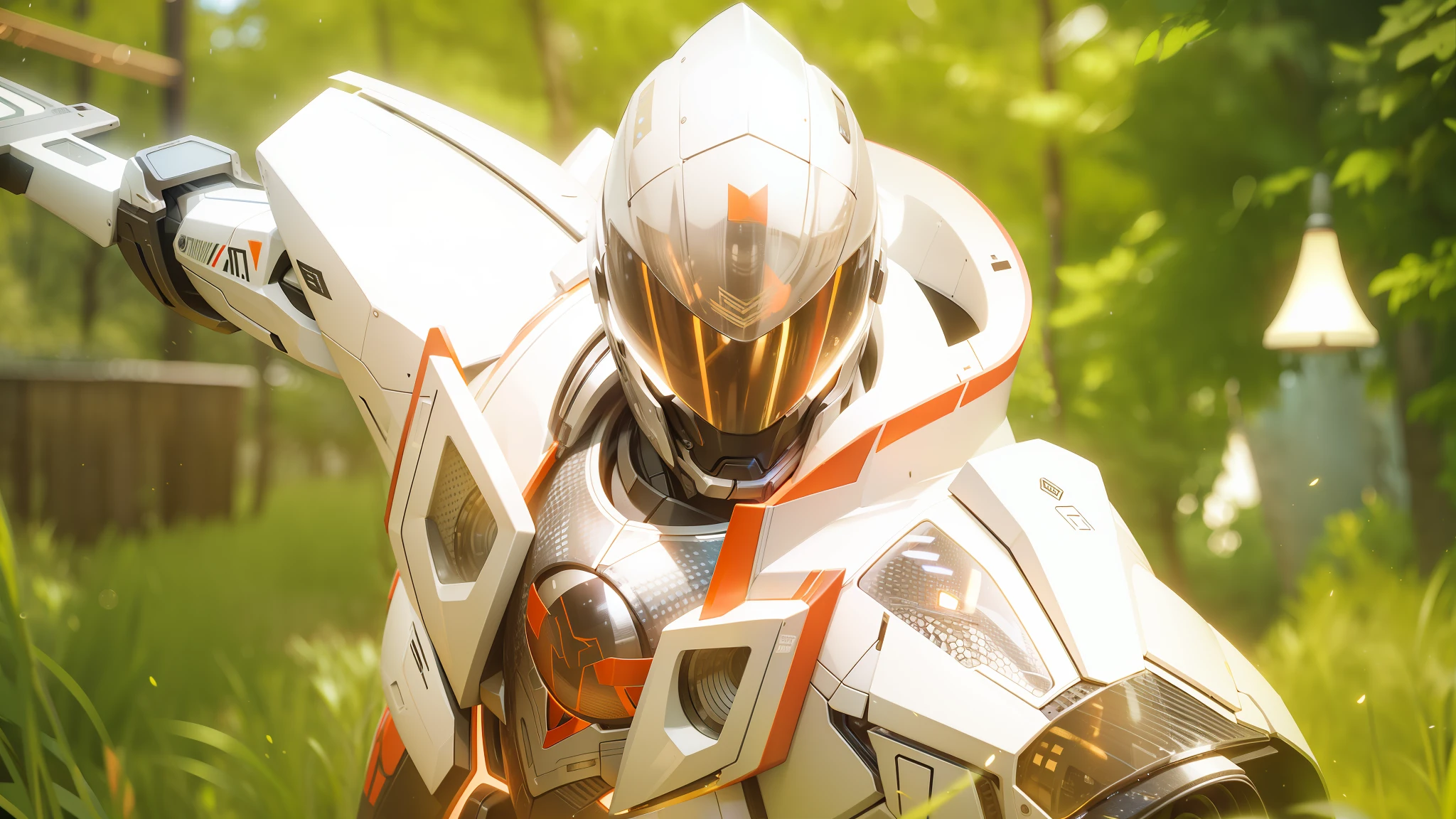 Realiy，photorealestic，Machinary，mechs，Technologie，musculous，glowing light eyes，Burly body，style of photography，Real scenery（Metallic texture 1.8）（Excess detail 2）（High resolution1.6）（4K clarity1.9)（Carbon fiber 1.5）（Metal reflection 1.5），Neon lights，obi strip（1:1）