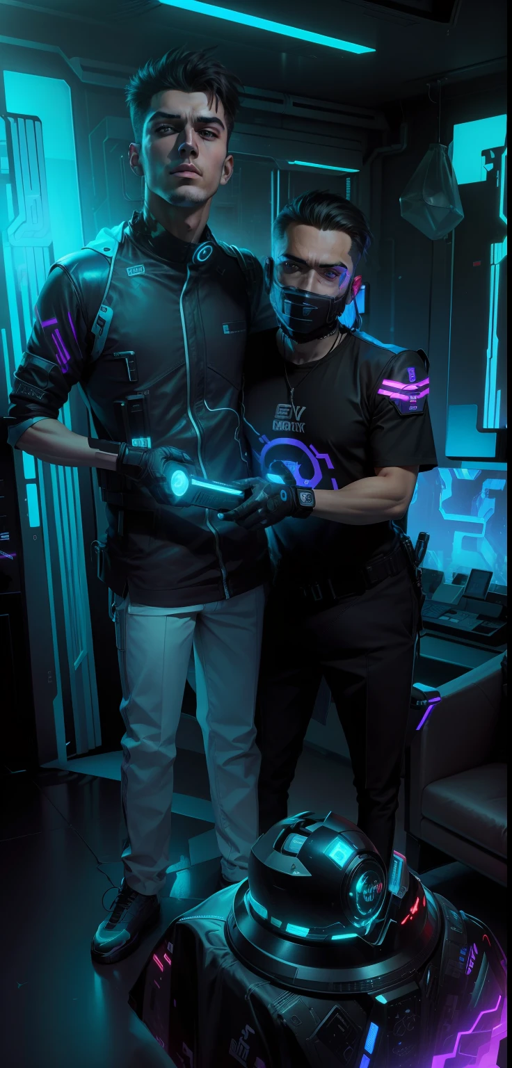 Change background Cyberpunk 8k handsome guys