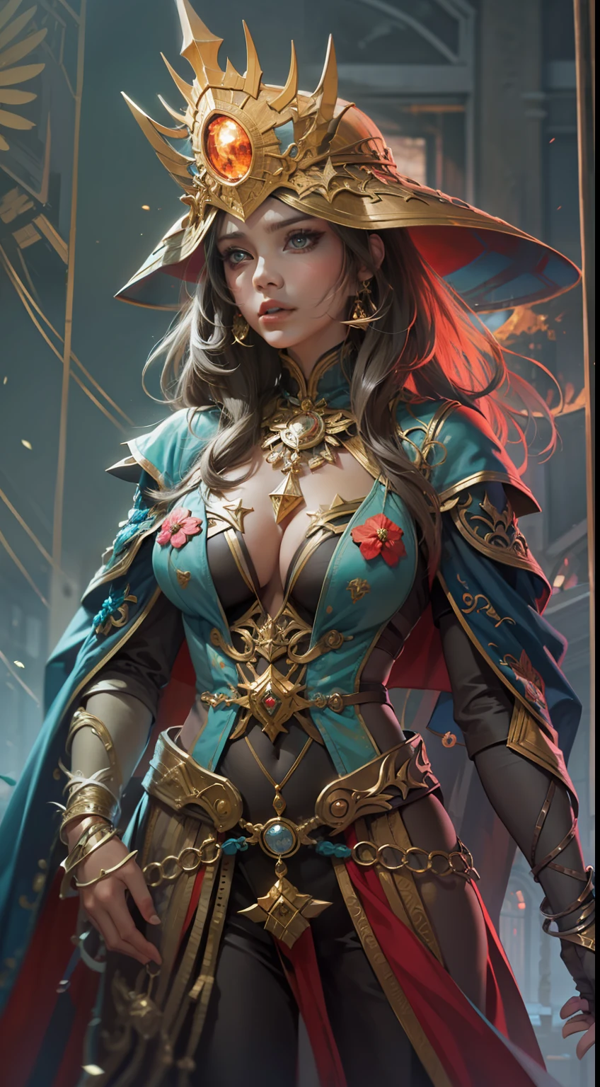 Beautiful woman in insanely intricate Mind mage Outfit