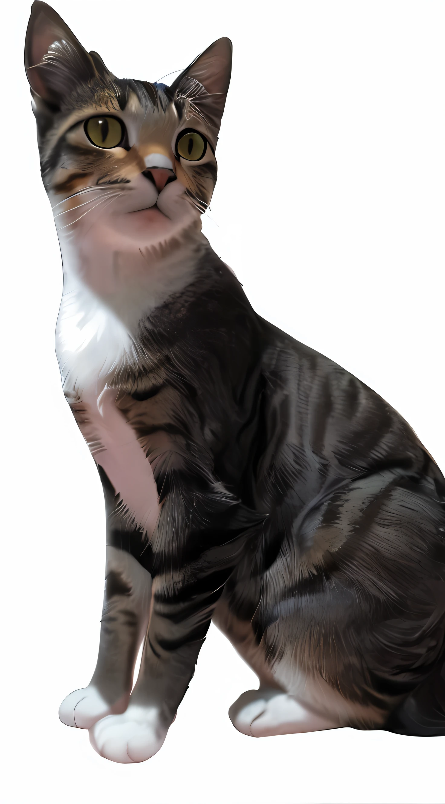 There's a cat sitting on the floor looking up, foto de um gato, Um gato, various posed, Close-up de corpo inteiro, Someone, um bonito, Tyler, um hiper realista, Sora como um gato, Tiro de glamour, tabaxi macho, foto do gato, an artistic pose, perfil frontal, perfil completo, anthropomorphic female cat, Pose frontal