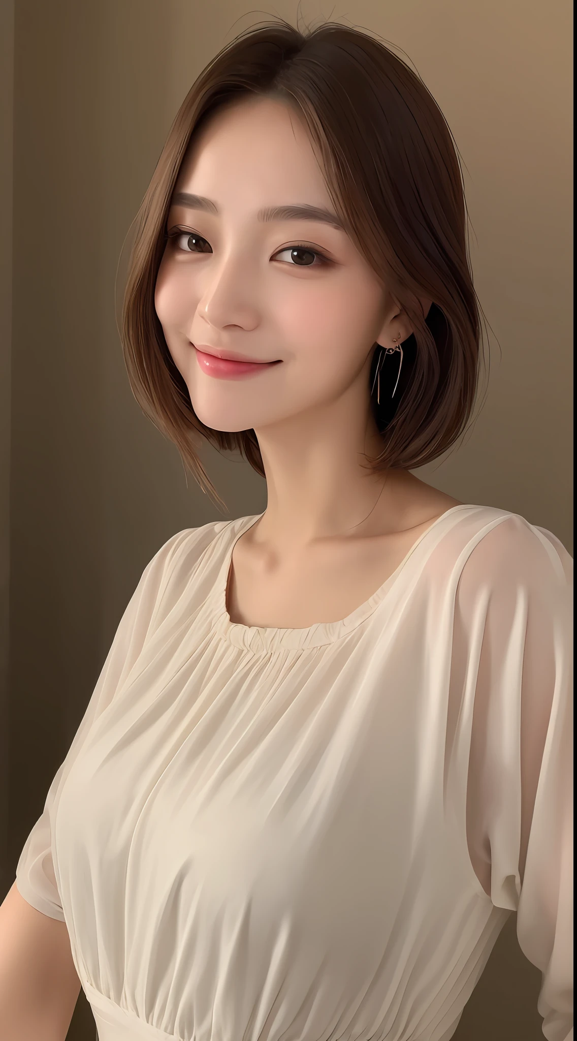 ((Best Quality, 8K, Masterpiece: 1.3)), 1girl, Slim Abs Beauty: 1.3, (Hairstyle Casual, Big Breasts: 1.2), Dress: 1.1, Super Fine Face, Delicate Eyes, Double Eyelids, Smile, Home