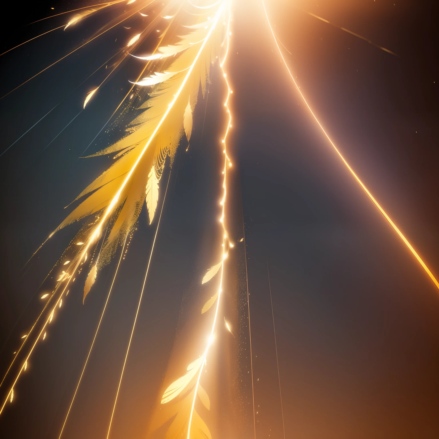 Golden wings, ((Golden Feather: 1.3)), golden palace, ((Particles of gold rain down like lightning from the sky: 1.3)), (Muito elaborado CG 8K wallpaper)(Muito delicado e bonito)(Obra-prima)(Melhor Qualidade):1.0(ultra high def:1.0), [alta resolução], Pele Detalhada,  Ultra Detalhado ((Colorido)),