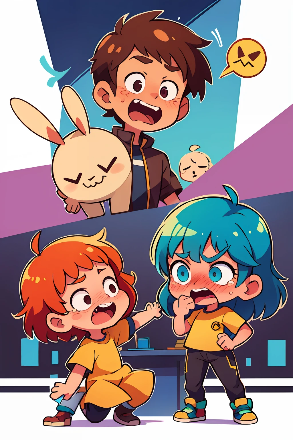 ((best quality, )), ((Adesivo cortado)), [(fundo simples:1.3),::5], (solid outline:1.2), Chibi, homem,  \(cartoon\), Gamer, uniforme futurismo,  ((feliz , Teary, Embarrassed, corar):1.1),olhando para o espectador