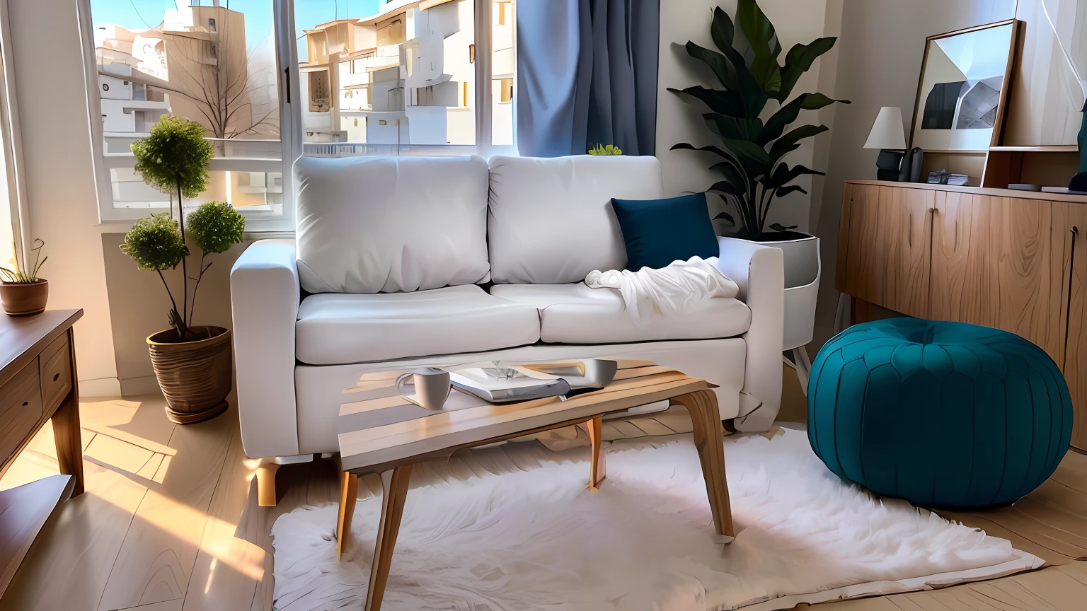Three designer cushions, uno es negro los otros dos blancos