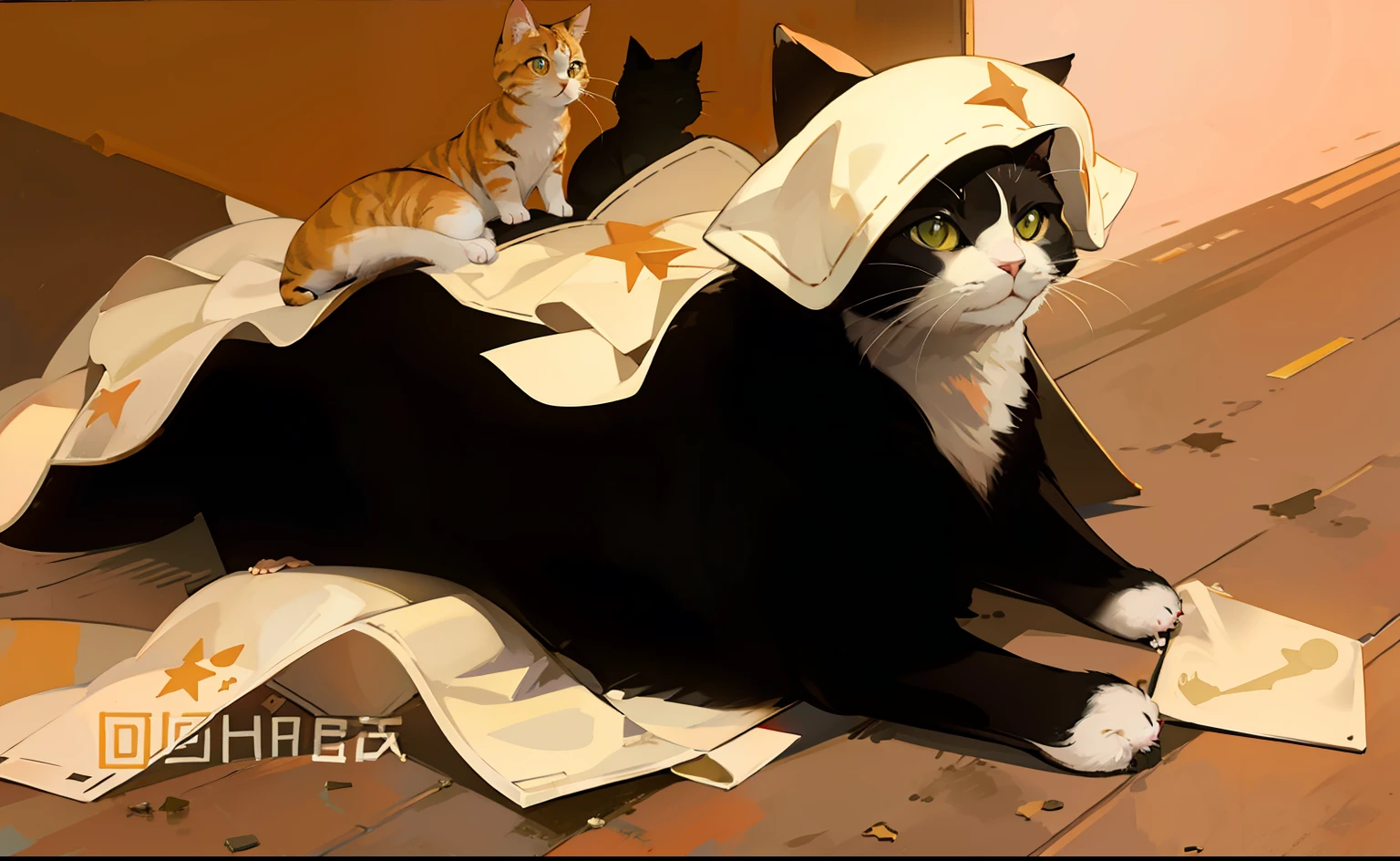 Cat lady，Standing painting，Star Dome Railway
