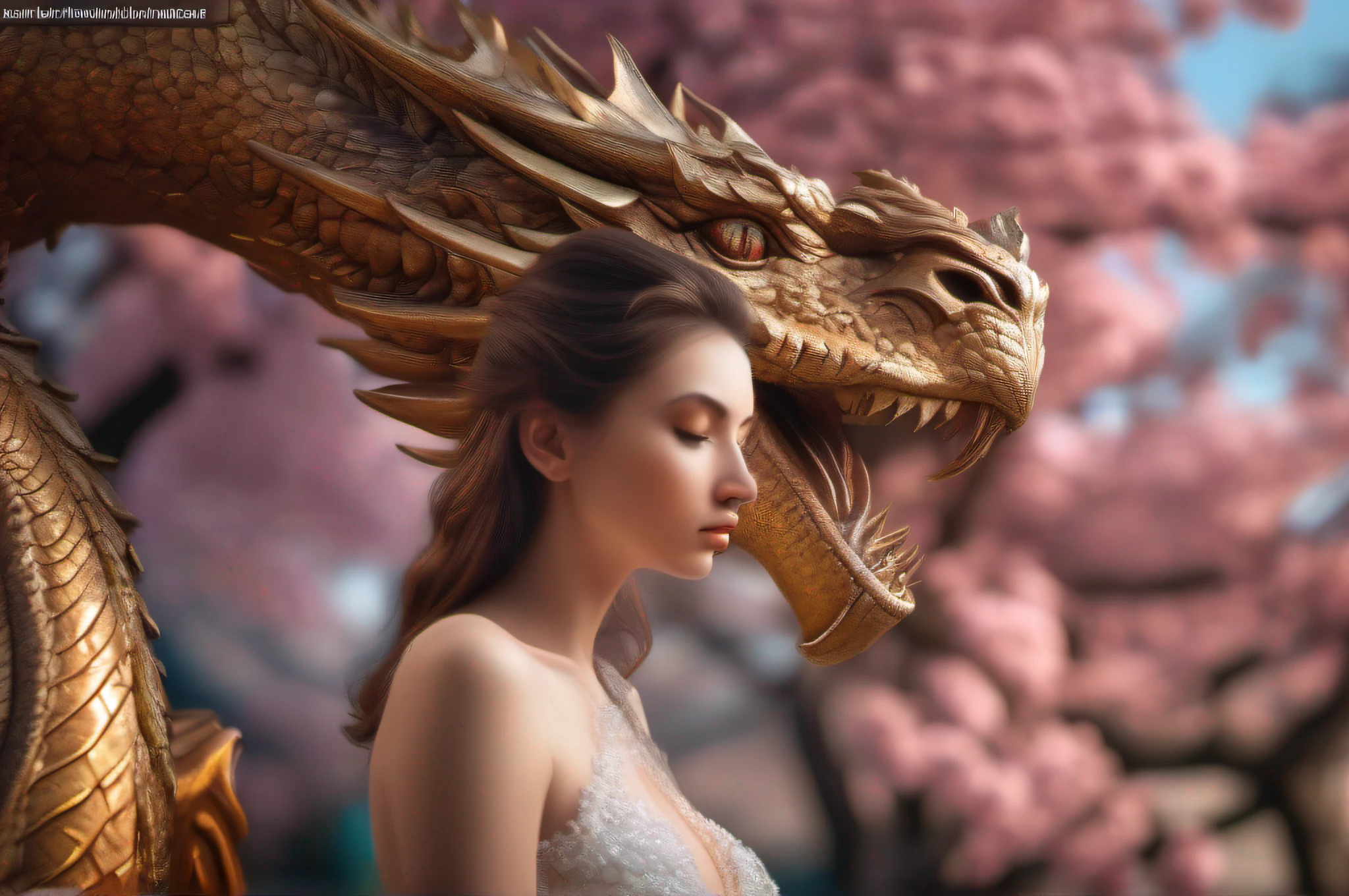 masterpiece, best quality, high quality, extremely detailed CG unity 8k wallpaper, enchanting and dreamlike scene of fantasy forest, (beautiful woman caresses a dragon: 1.4), the beautiful woman embraces the dragon, the complicity is noticeable in between, creating a sense of mysticism and enchantment, artstation, intricate, trending, award winning photography, Bokeh, depth field, HDR, blossom, chromatic aberration, photorealistic, extremely detailed, trending on artstation, trending on CGsociety, intricate, highly detailed , dramatic,