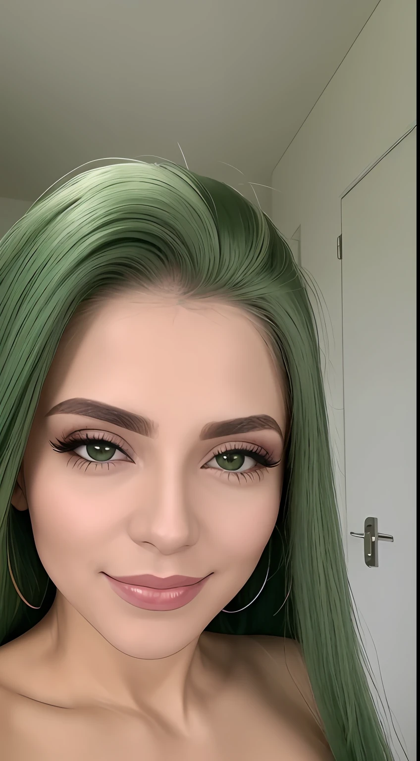 Garota cabelo branco, com olhos verdes,hiper realista,sem roupa