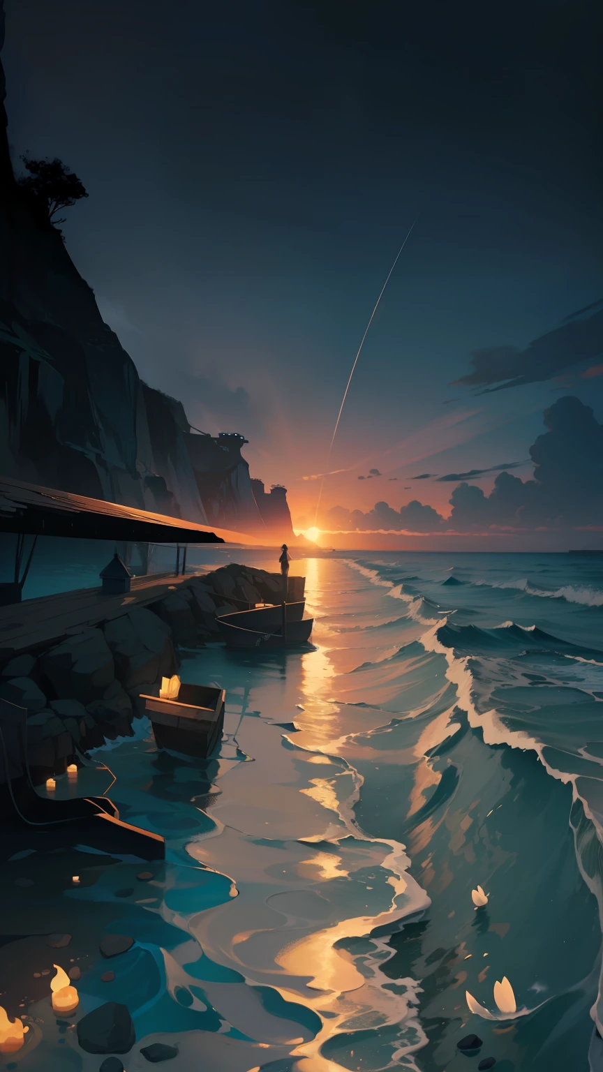 Dark ocean water with water