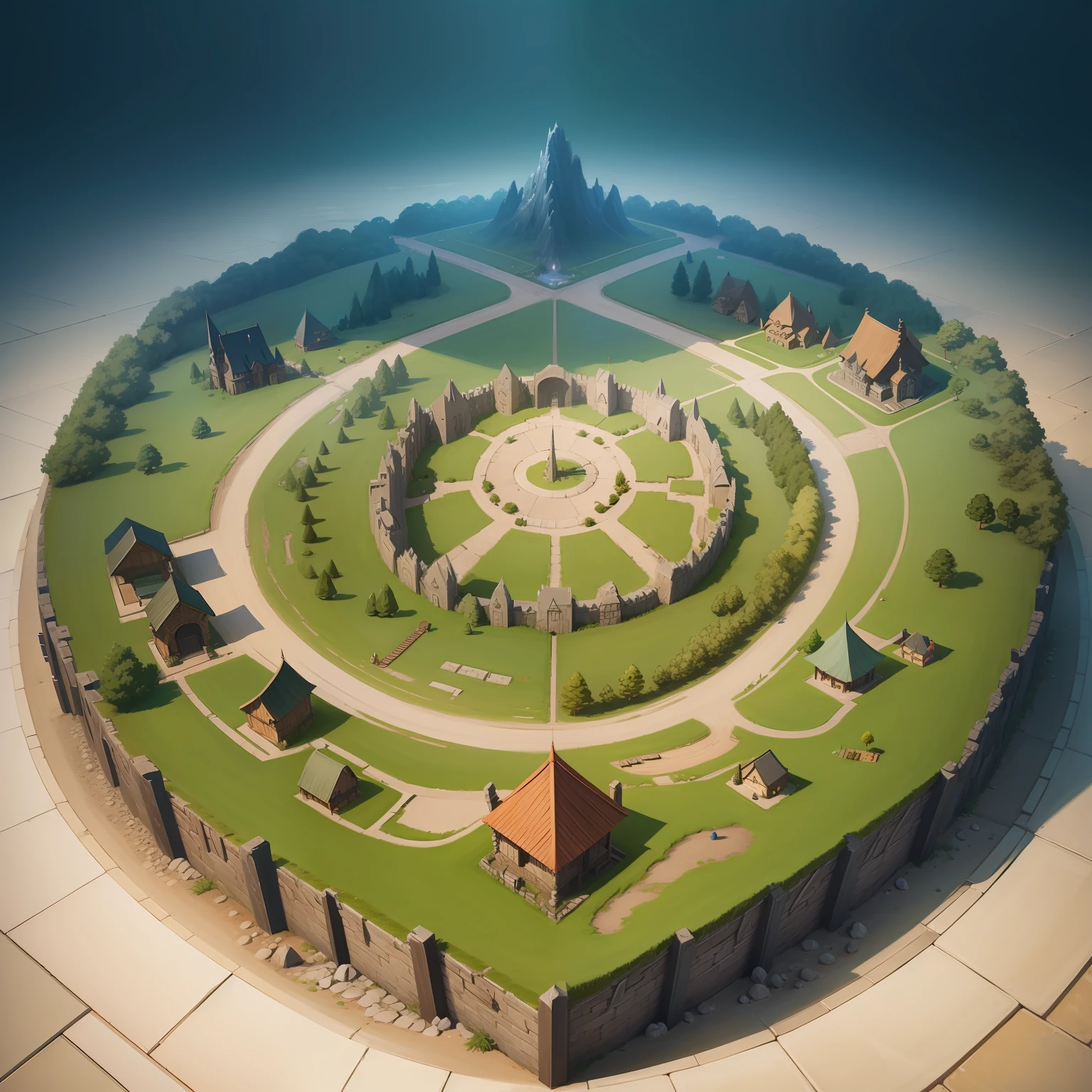 Create a 2D RPG battle map with top view, top view, top-down, florest, nigth