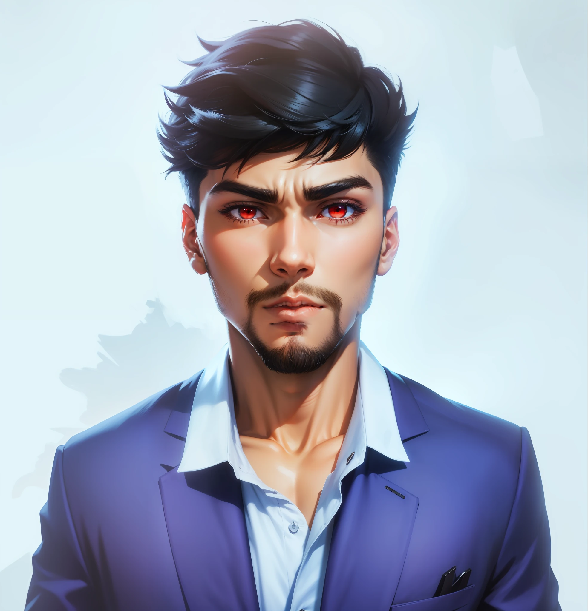 Anime avatar,red eyes,handsome,smart,manly,4k