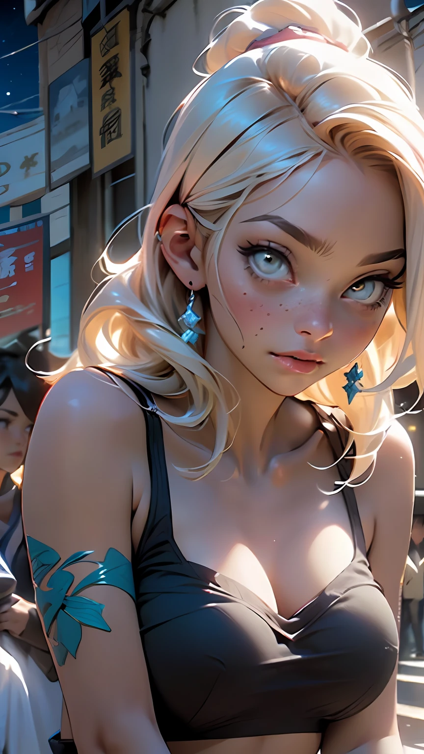 ((lifelike lighting, Melhor qualidade, 8K, Obra-prima: 1.3)), Foco claro: 1.2, 1girl, Beleza corporal perfeita: 1.4, Abdominais finos: 1.1, ((Cabelos castanhos escuros, Seios grandes: 1.3)), (Usando calcinha de renda vermelhas ultrafinas: 1.4, meias cinzas: 1.2,), (Ao ar livre, noite: 1.1), Ruas da cidade, Rosto super fino, olhos finos, 二重まぶた, hands on her head