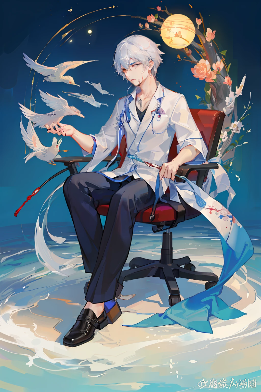 Young male master of acupuncture and tuina，Superb medical skills，Able to relieve body pain，Promote qi and blood circulation，Provide a comfortable treatment experience。