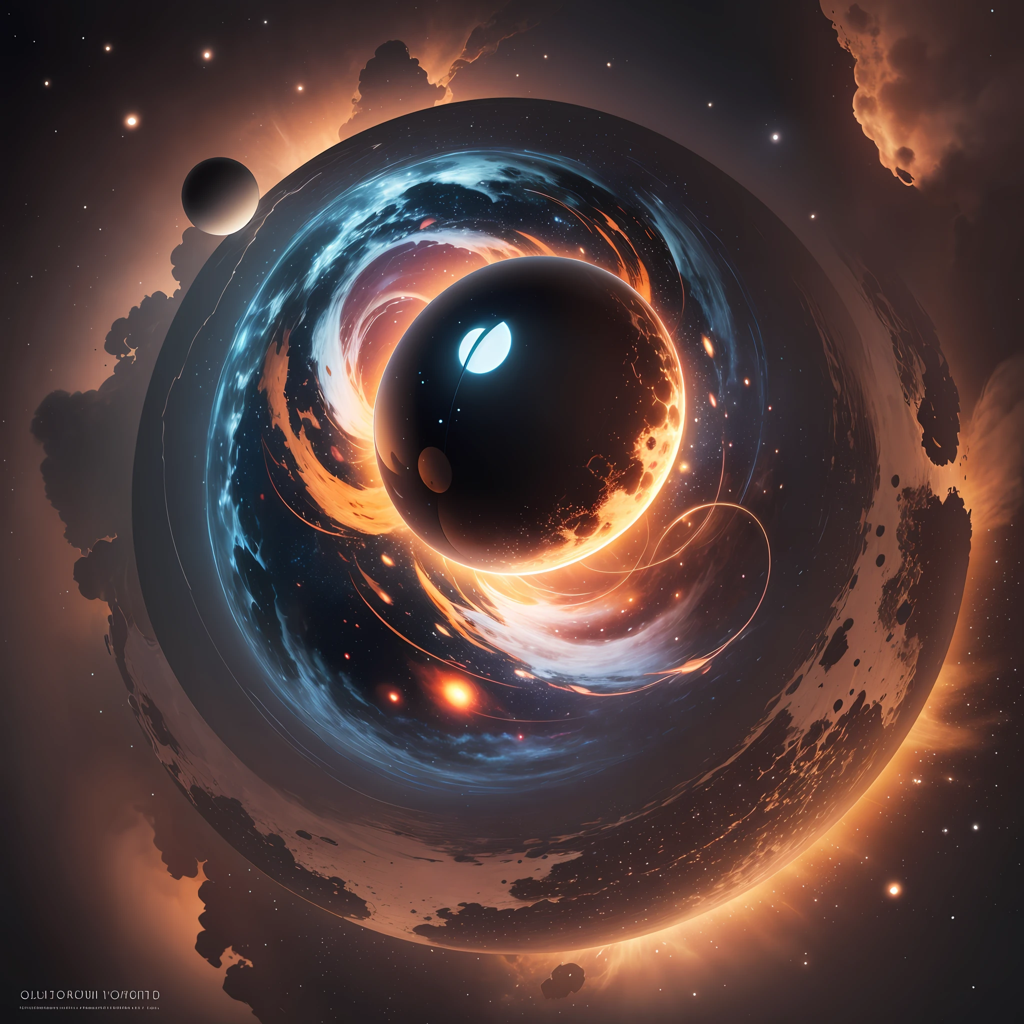 A Planet other than Earth Obscure, Dark Planet, A Black Circular Ball like a Planet, a black colored planet in space, 8k, high quality, Cartoon, Cartoon Realistic --auto --s2