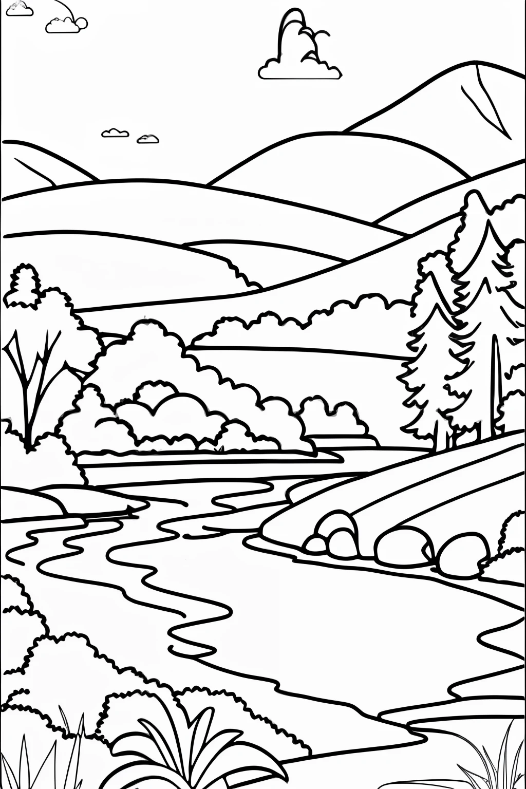 Landscape coloring page