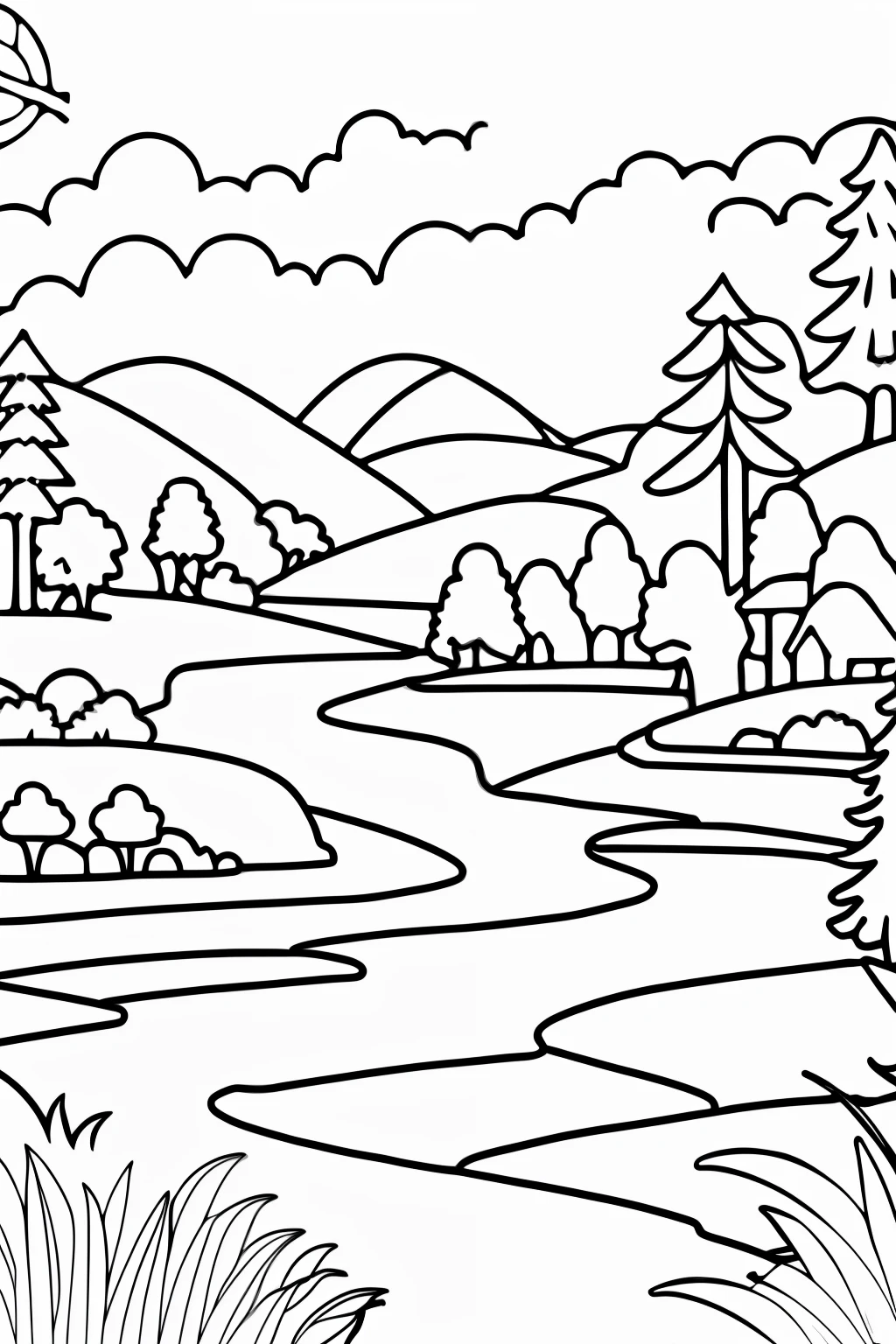 Landscape coloring page