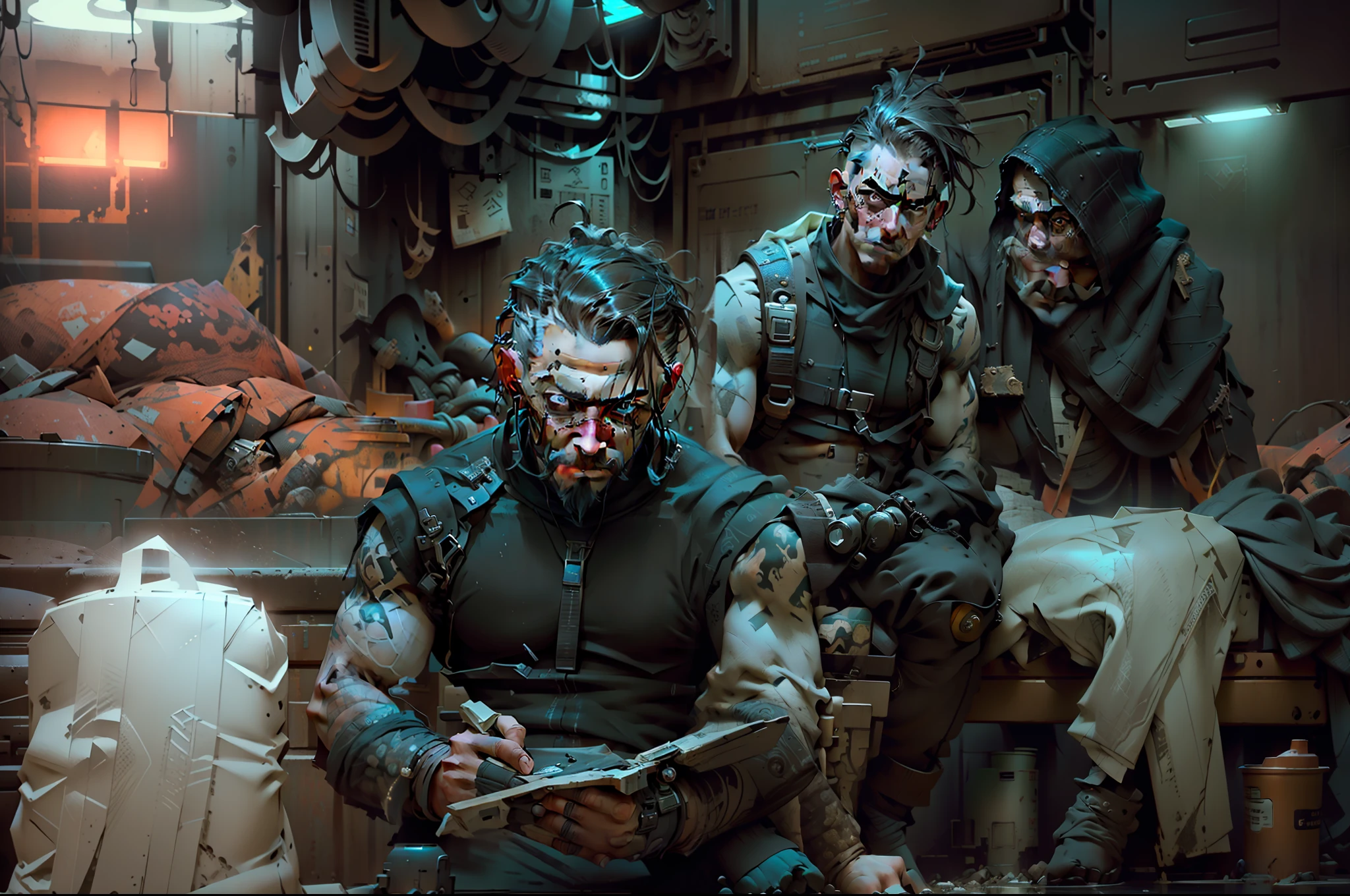 (obra-prima) altamente detalhado RAW, A post-apocalyptic man, vivid cyberspace themed space city, estilo hassanfantasy, por Jeremy Mann e Donato Giancola ultra realista altamente detalhado intrincado fotorrealista, greg rutkowski. unreal engine 5,