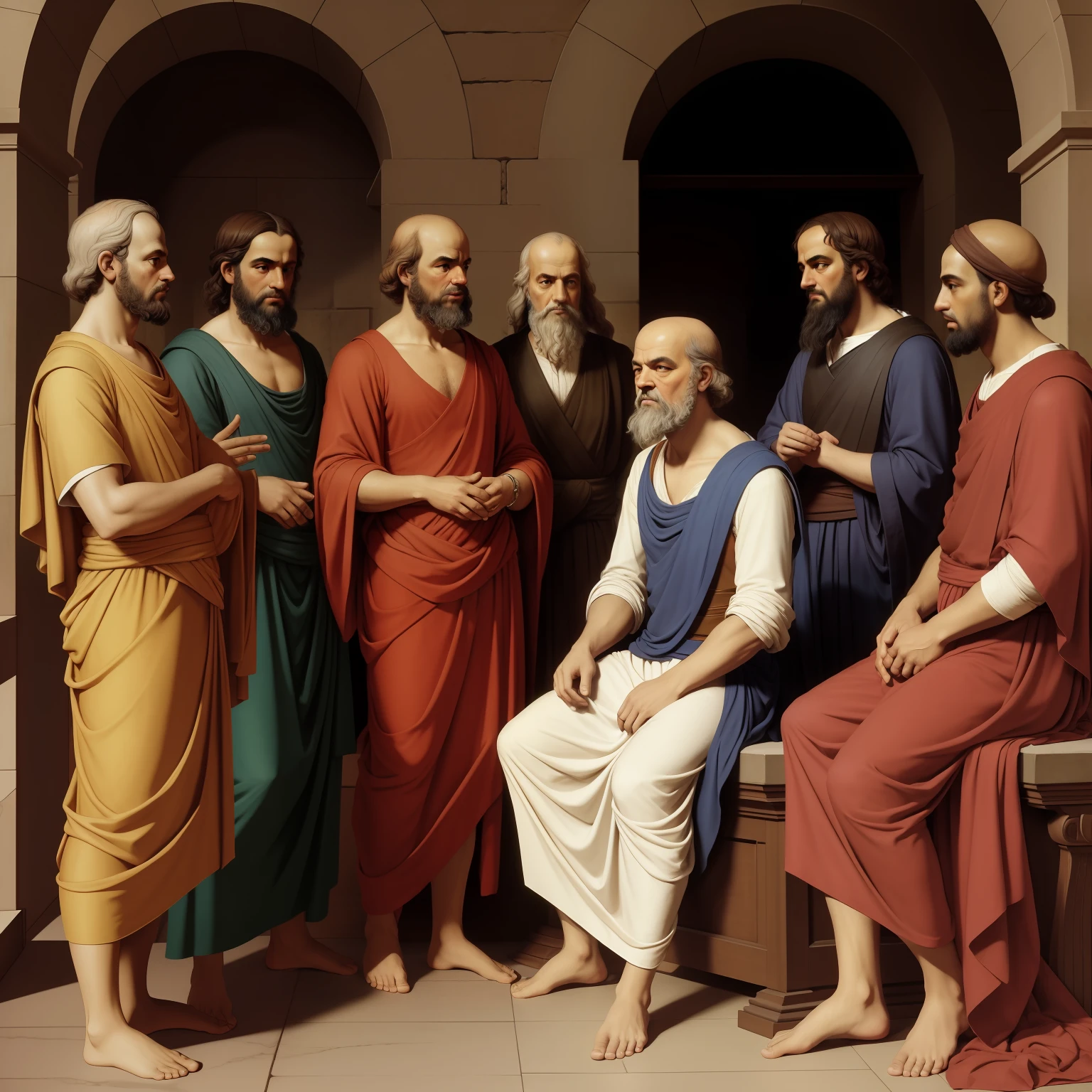 philosopher Socrates, Plato Philosopher, Philosopher Aristotle, philosopher St. Thomas Aquinas, philosopher René Descartes, filosofo Immanuel Kant, vestindo roupas modernas
