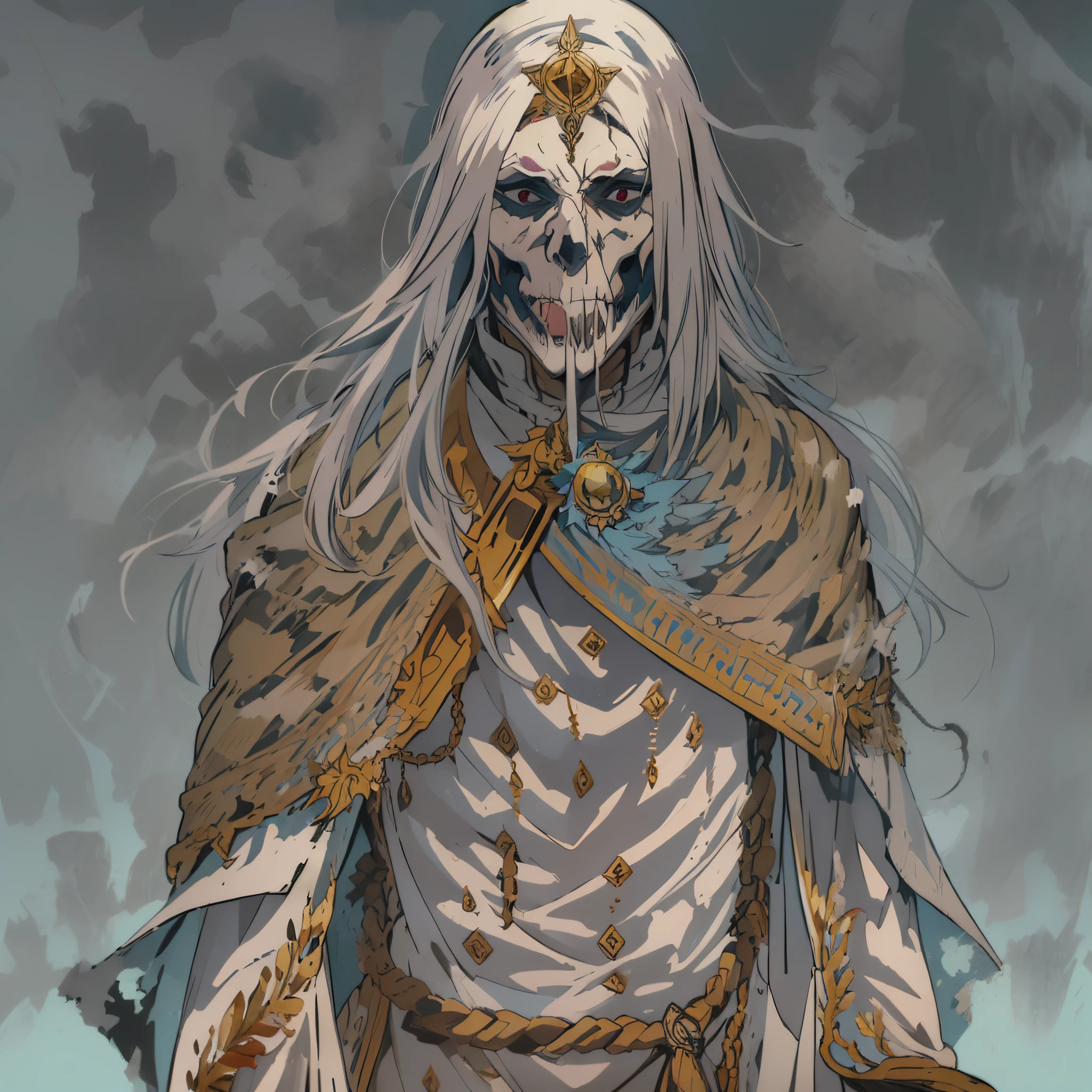 Morto-vivo cinza, alto, War tunic of the past, mago na vida passada. shonen.