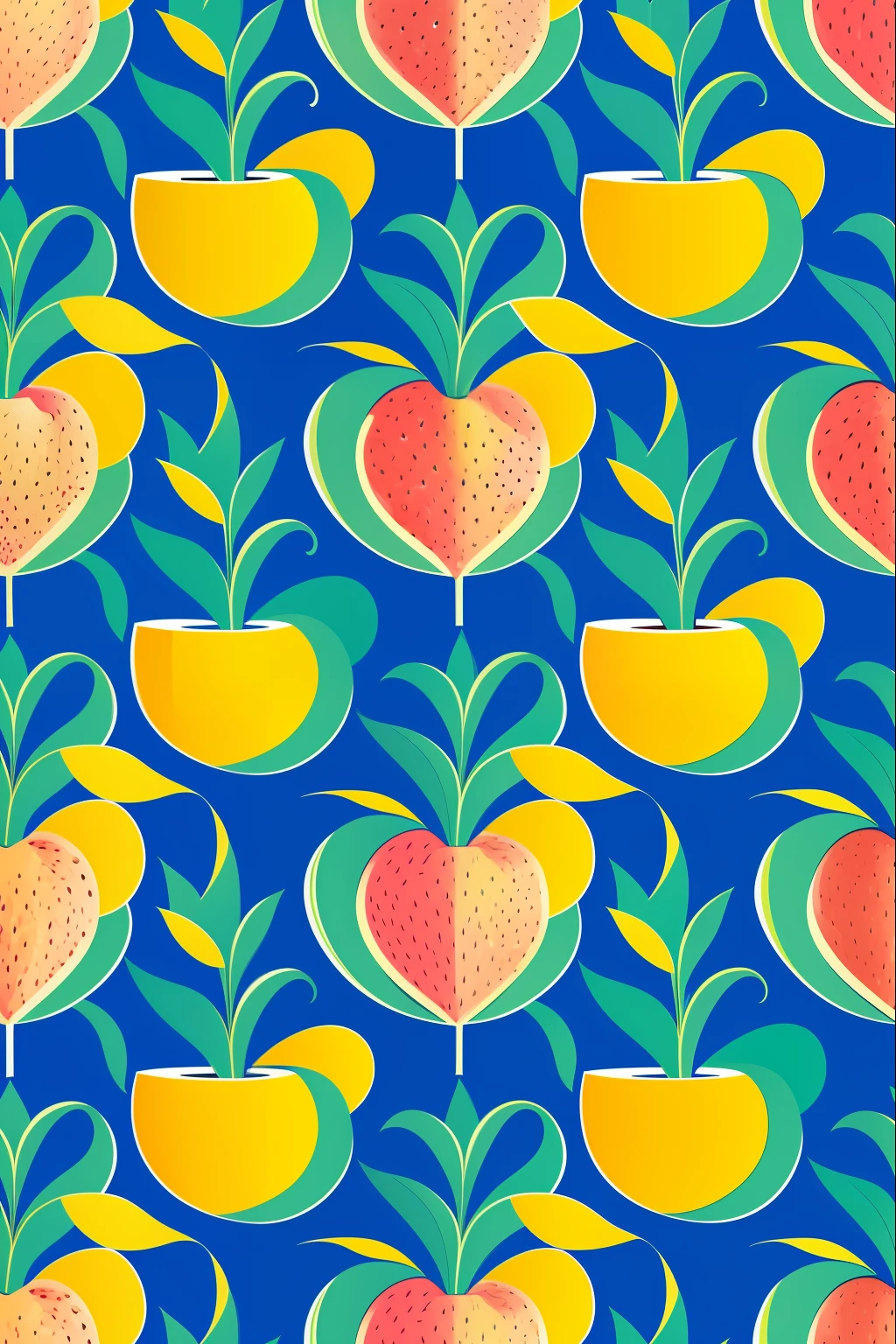 Fruit patterns, multicor, fundo azul