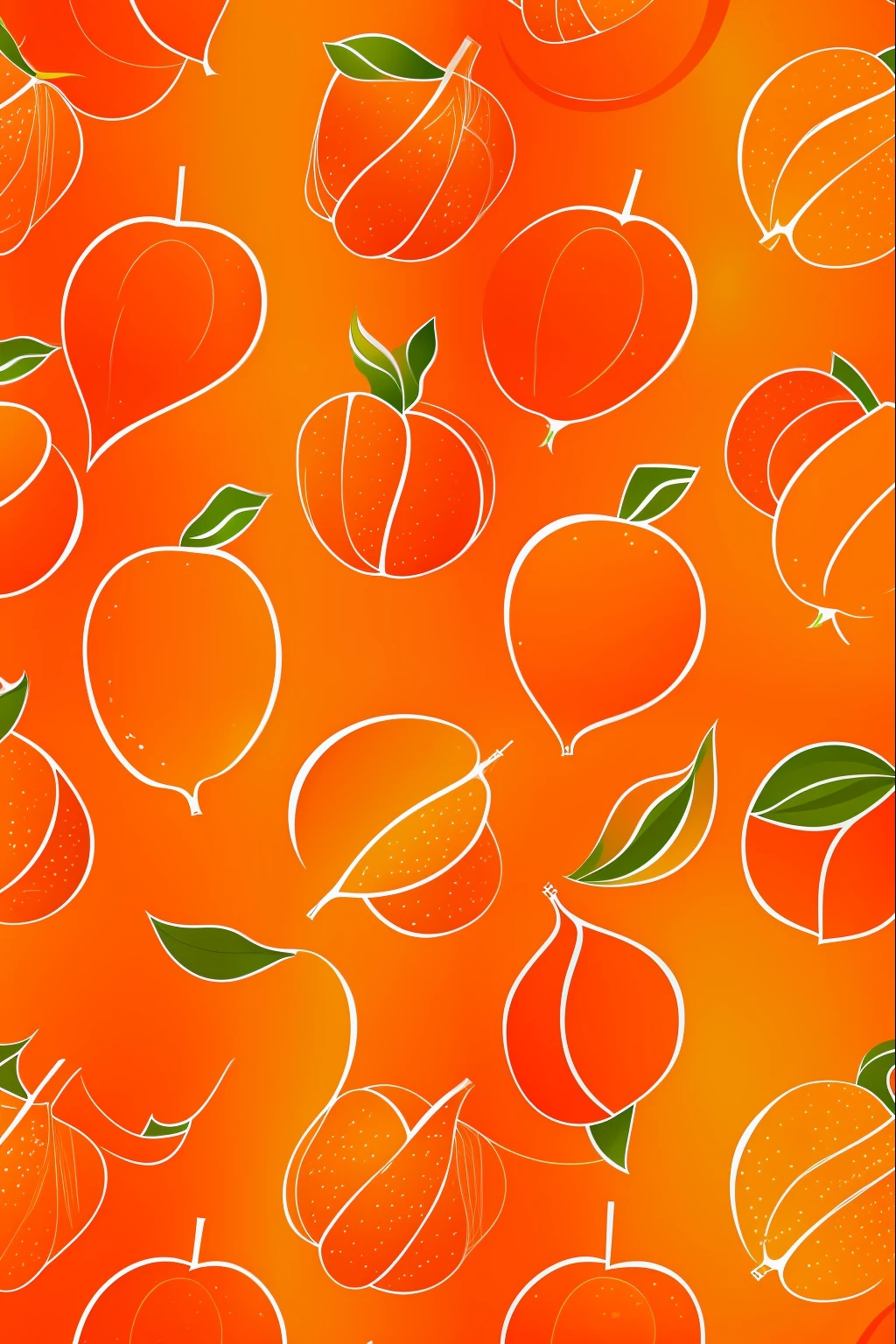 Orange fruit patterns, fundo amarelo