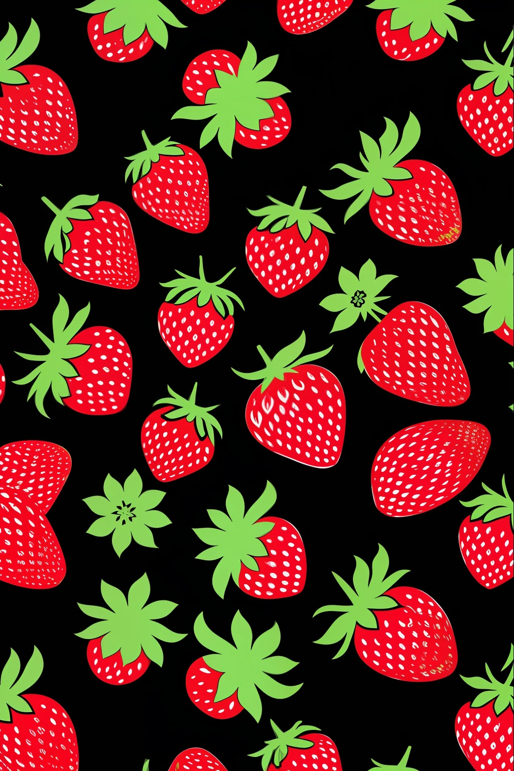 Strawberry patterns, fundo black