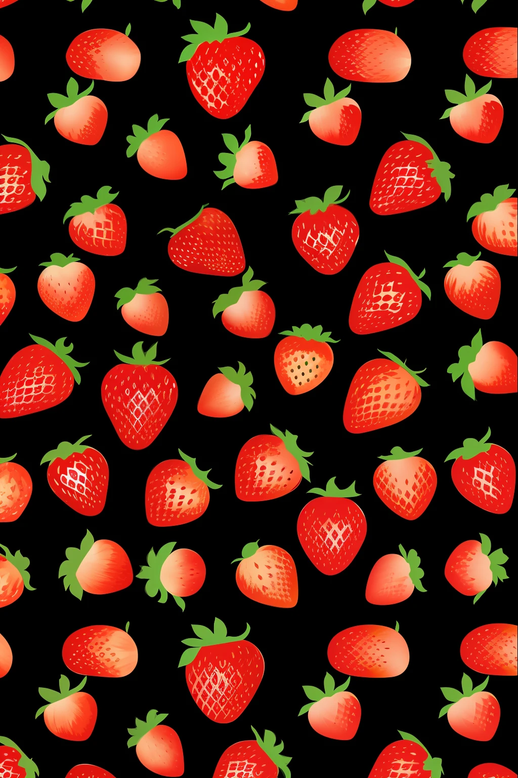 Strawberry patterns, fundo black