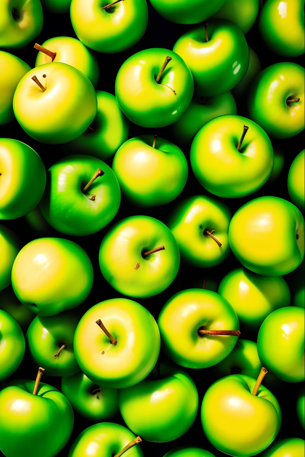 Green apple fruit patterns, fundo preto