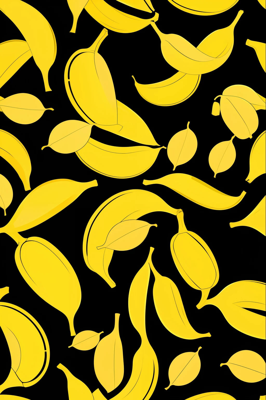 Banana patterns, fundo black