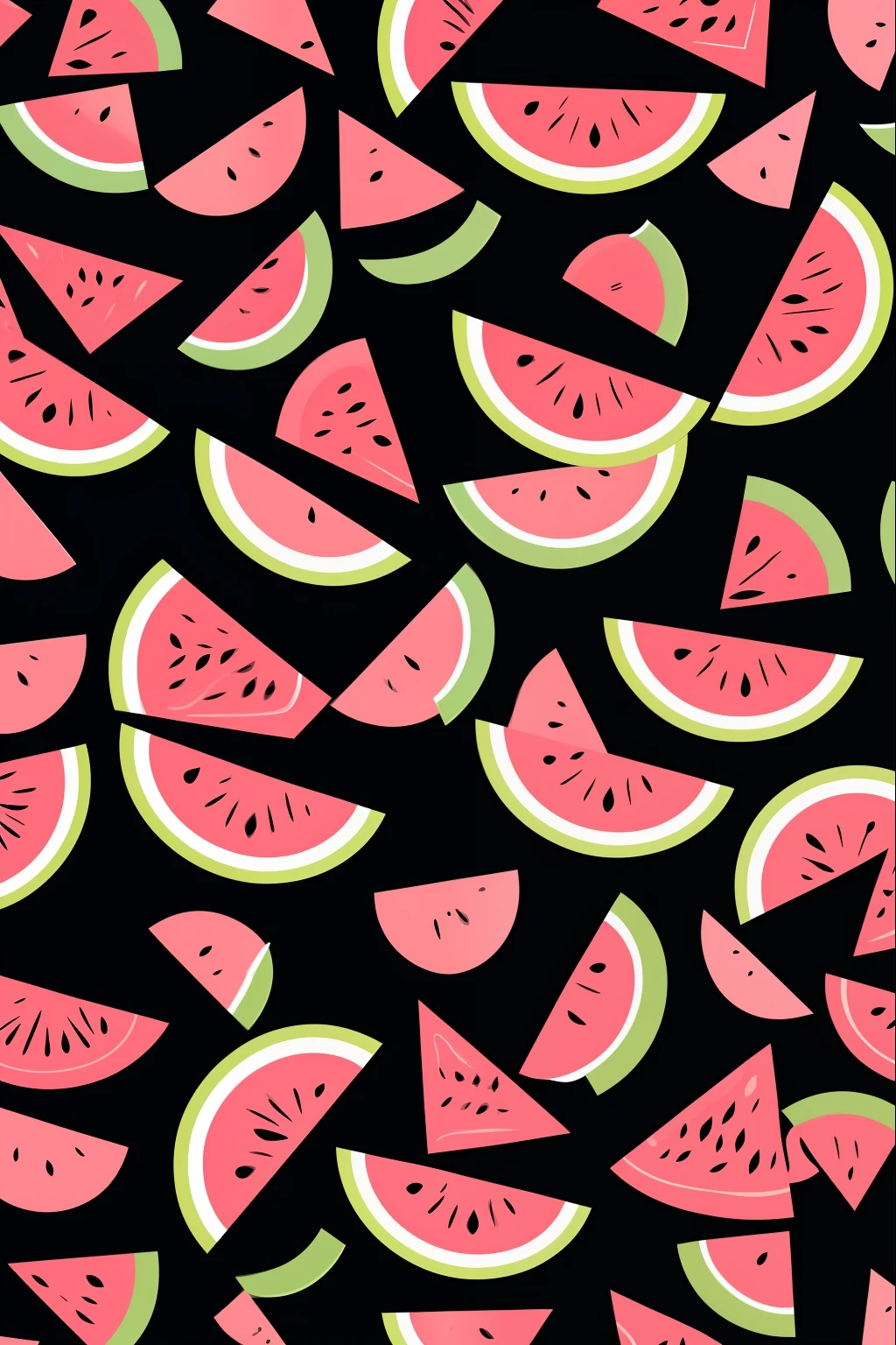 Watermelon patterns, fundo black