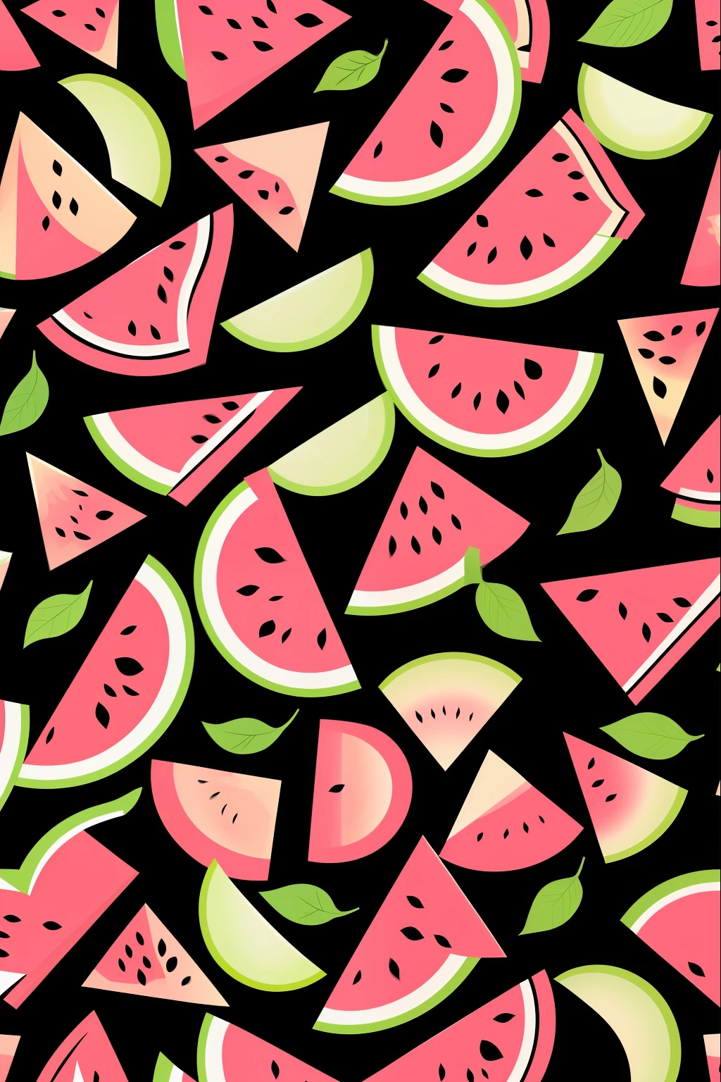 Watermelon patterns, fundo black