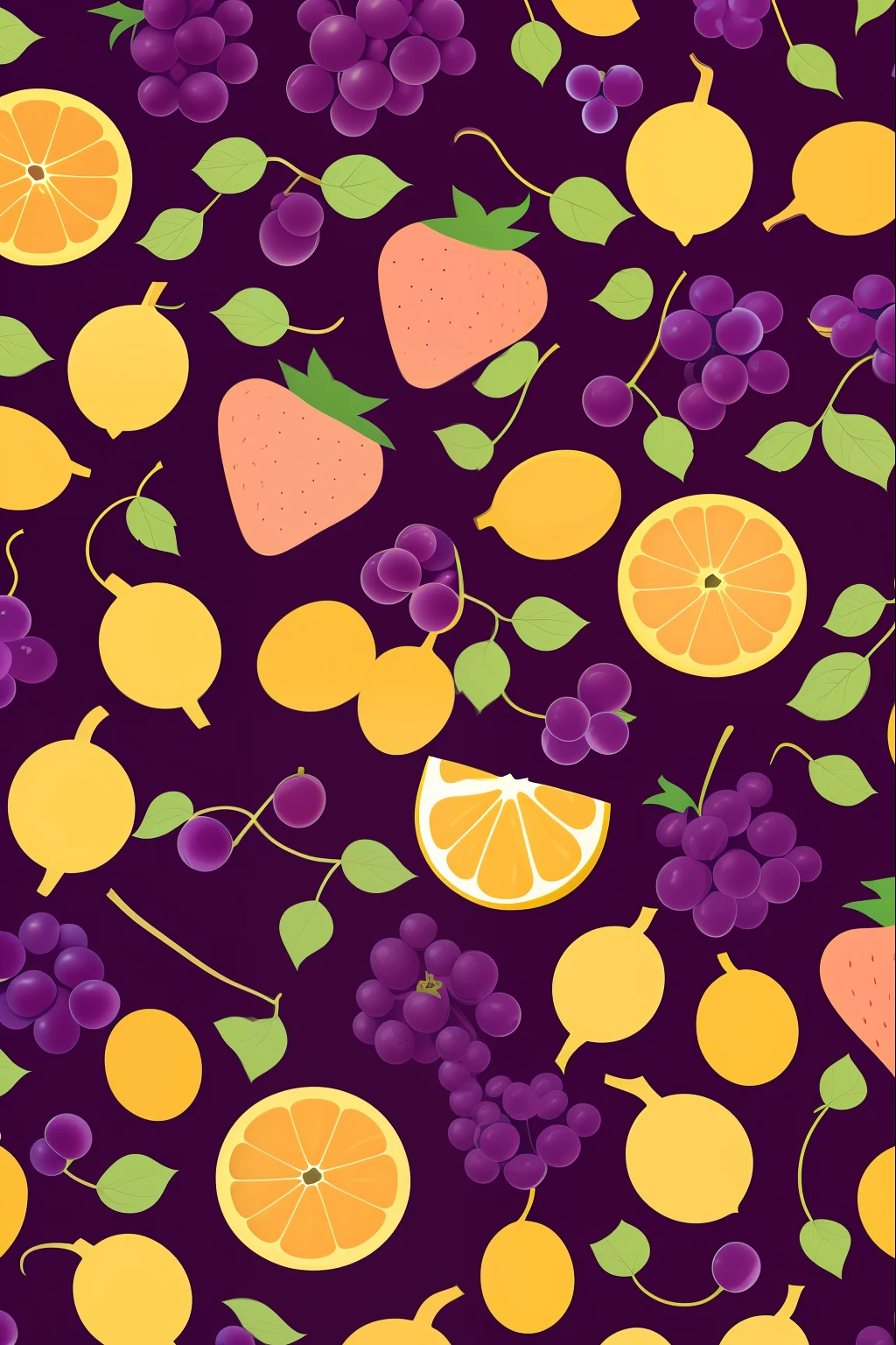 Grape fruit patterns, fundo preto