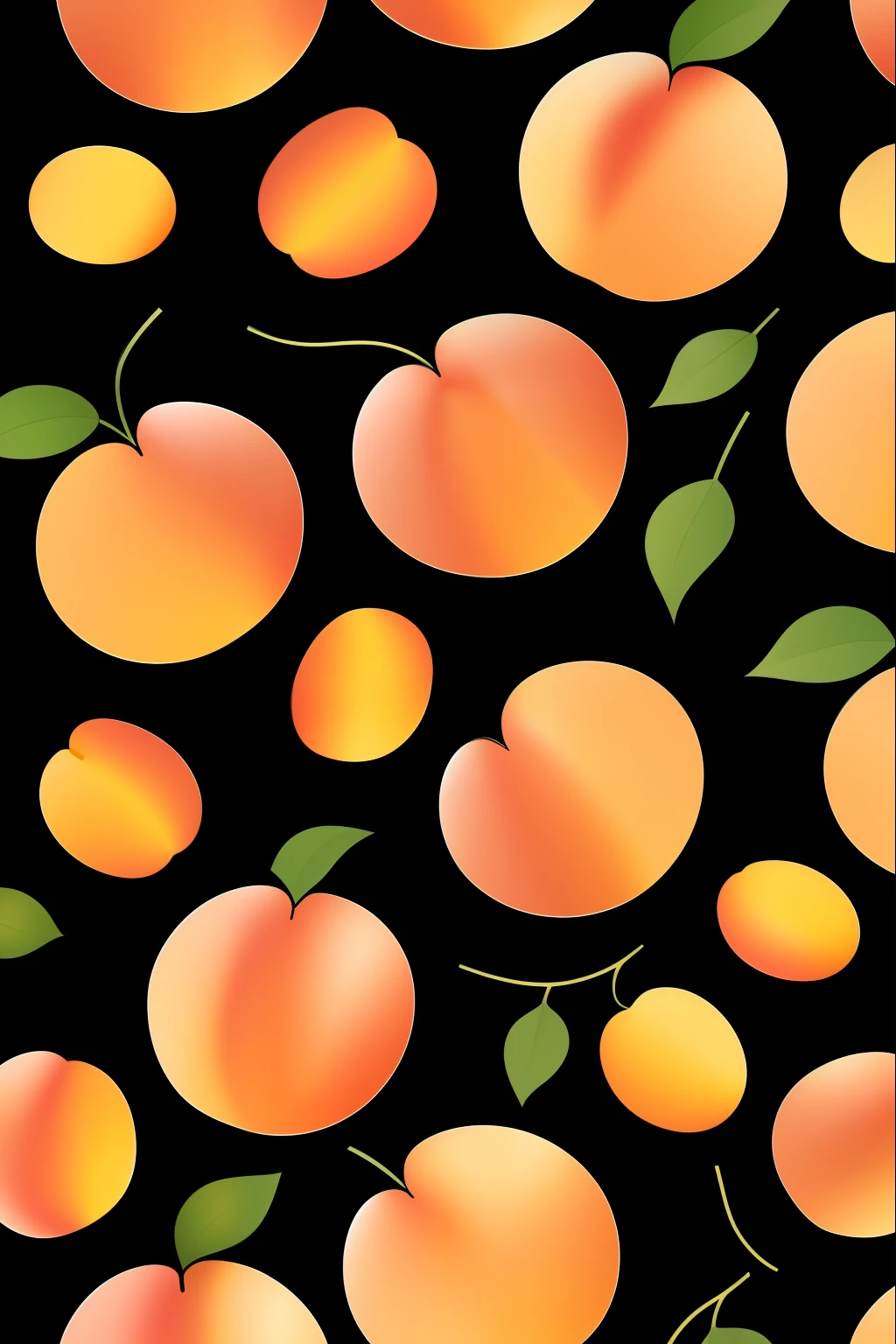 Peach patterns, fundo black