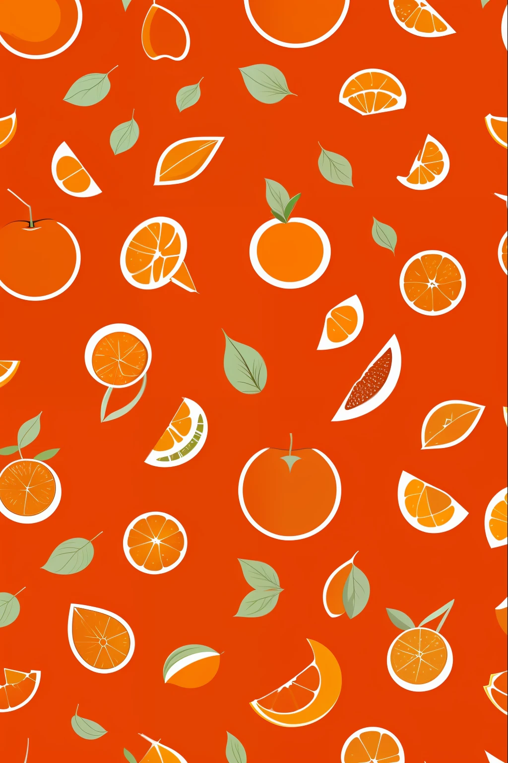 Orange fruit patterns, fundo amarelo
