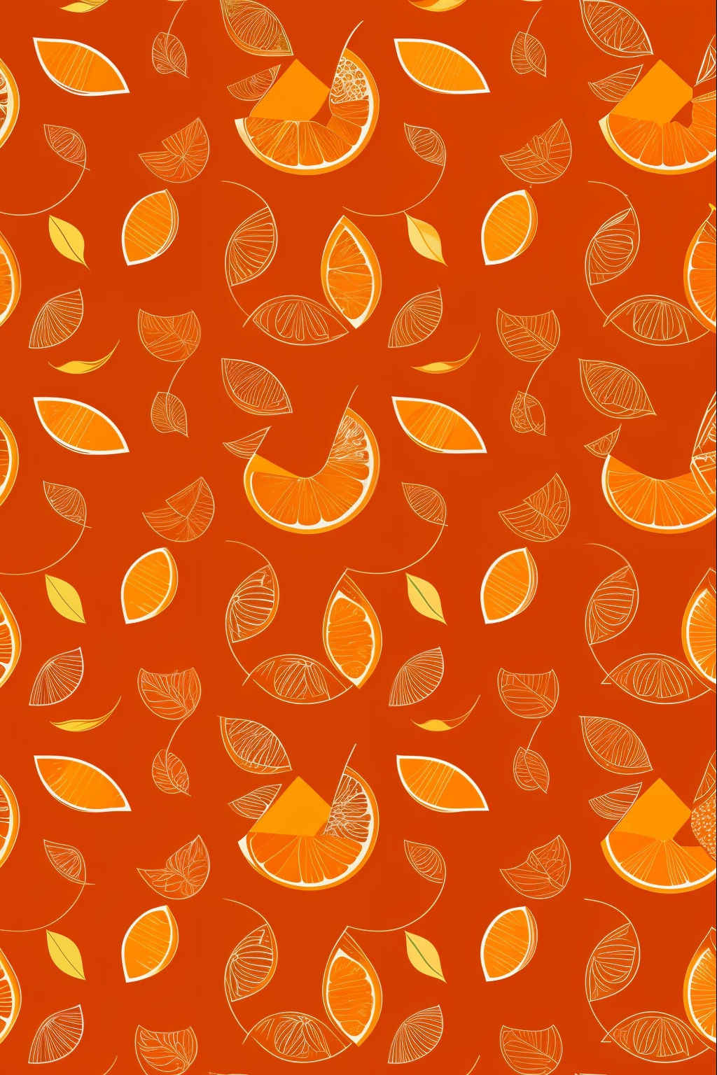 Orange fruit patterns, fundo amarelo