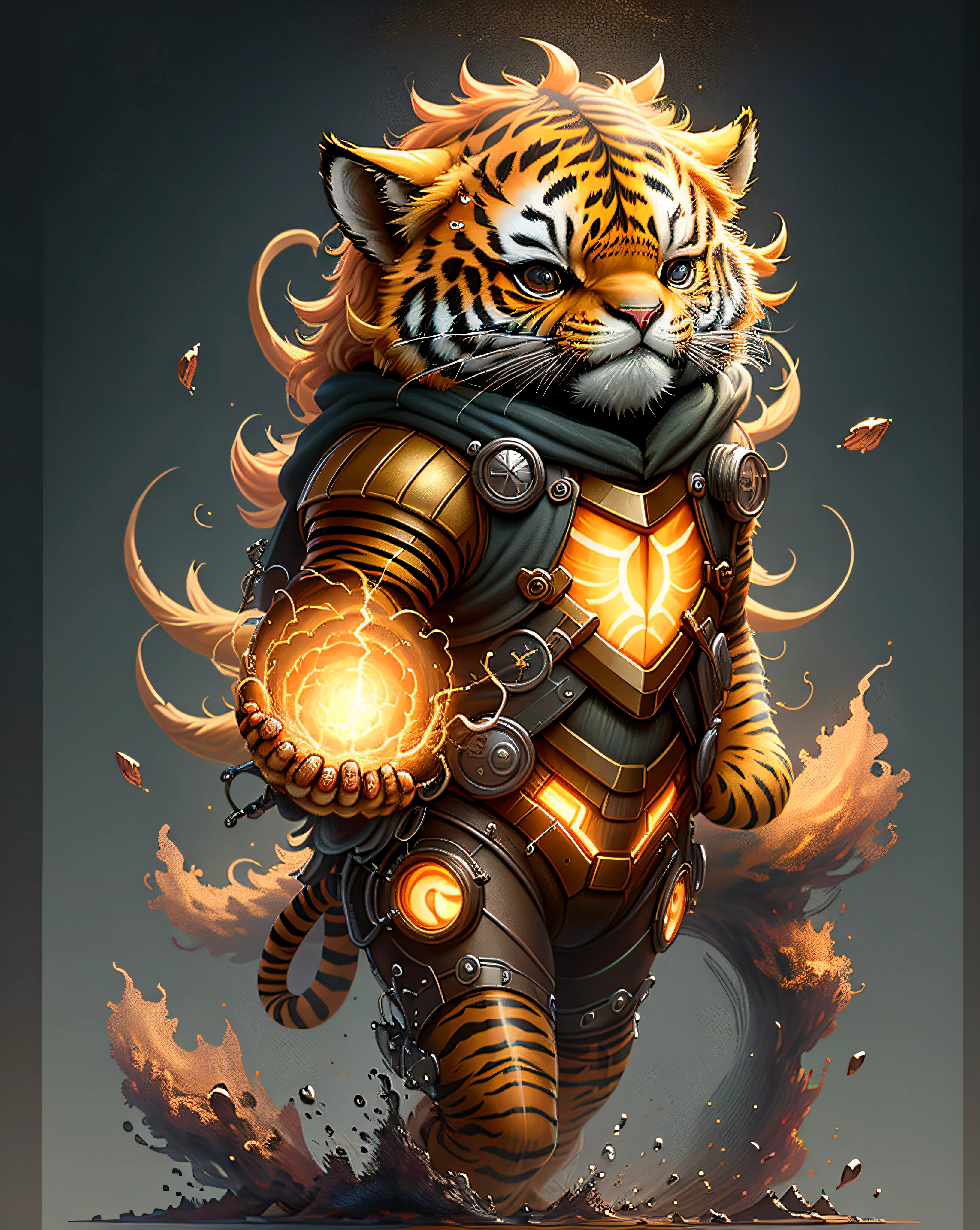 "Create masterpieces of cute creatures with inspired ultra-detailed concept art. Unleash your inner Cu73Cre4ture programmer with the power of steady diffusion and bring your imagination to life! ", (zodiac tiger), high detail, 8k