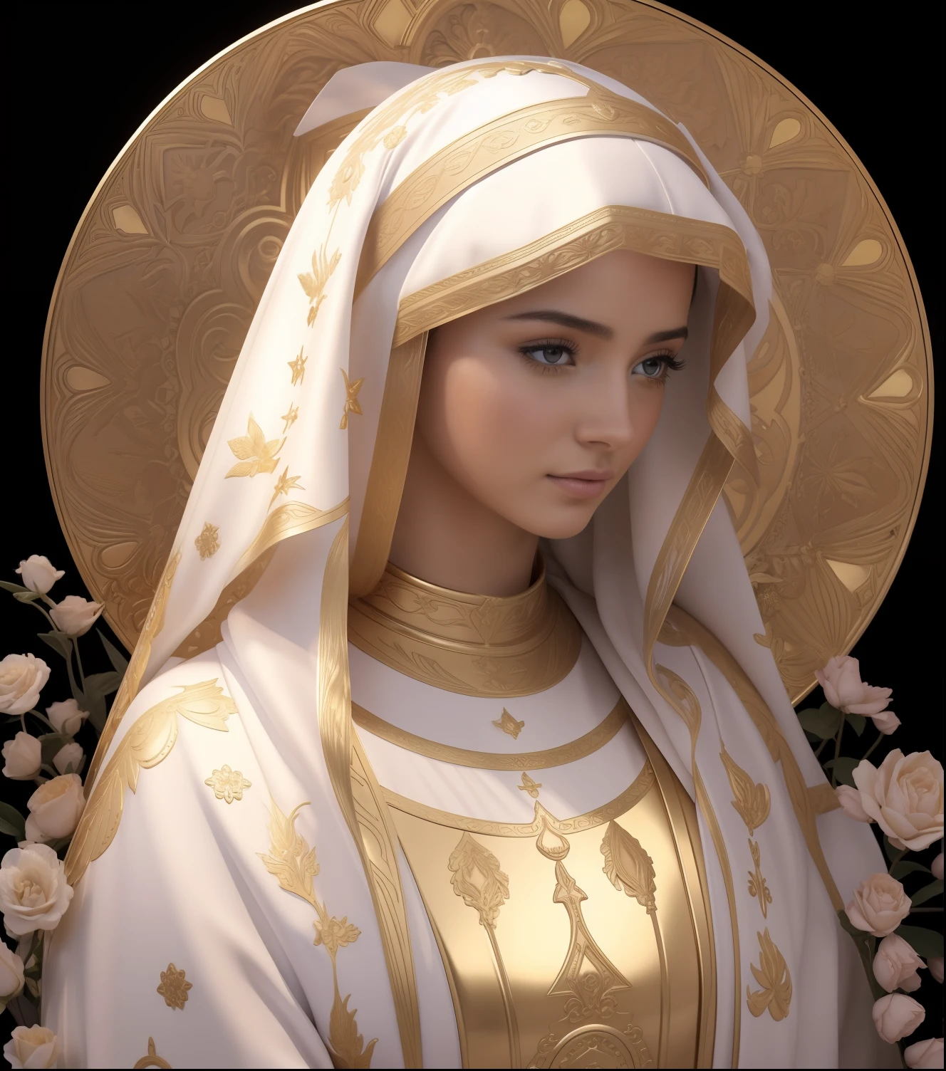 The Virgin Mary and the Child Jesus. MUJER CAUCASICA. 19 years old, DULCE Y LA INOCENTE MIRADAi ANGELICAL, ultra detailed fine art photography, Aura de medianoche, cielo nocturno, Cara hermosa detallada, Dreamy, resplandeciente, retroiluminado, glamur, Mica, sombras, oil on canvas, Pinceladas, Suave, ultra-high def, 8k, Motor Unreal 5, Ultra Sharp Focus, Arte de Alberto Seveso, Artgerm, loish, Sf, Obra maestra de arte intrincada, ominoso, matte paint movie poster, golden ratio, tendencias en CGSociety, intrincado, epopeya, tendencias en Artstation, por artgerm, Altamente detallado, vibrant production cinematic character render ultra high quality model. obra maestra, calidad superior, mejor calidad, arte oficial, beautiful and aesthetic: 1.2), , extremo detallado, colorido, highest detailed, arte oficial, unidad de papel tapiz 8k, ultra detallado, beautiful and aesthetic, hermoso, obra maestra, mejor calidad,